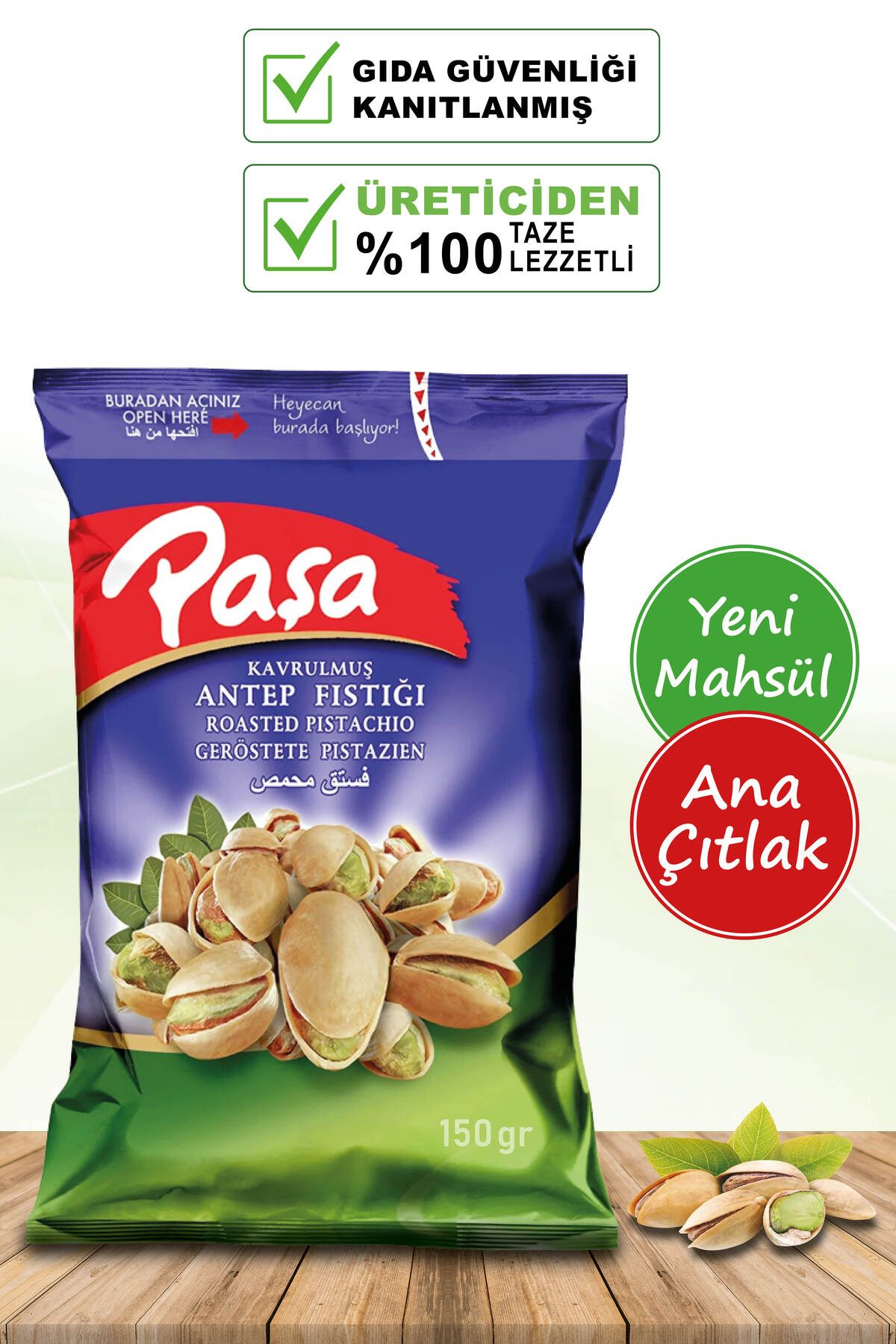 Paşa Kuruyemiş Antep Fıstığı 150 Gr. (1. KALİTE)