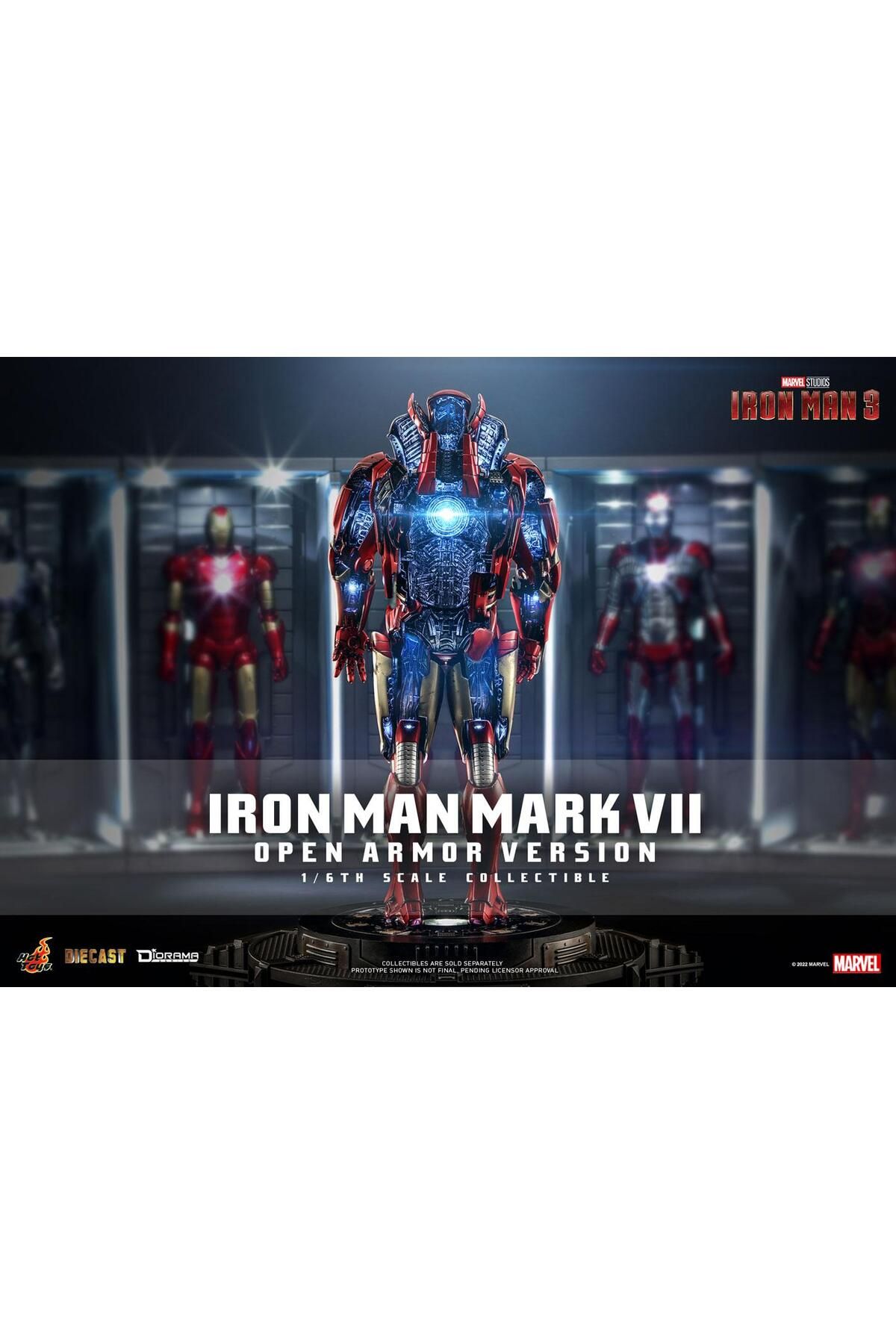 Hot Toys Iron Man Mark VII (Open Armor Version) Diecast Sixth Scale Diorama