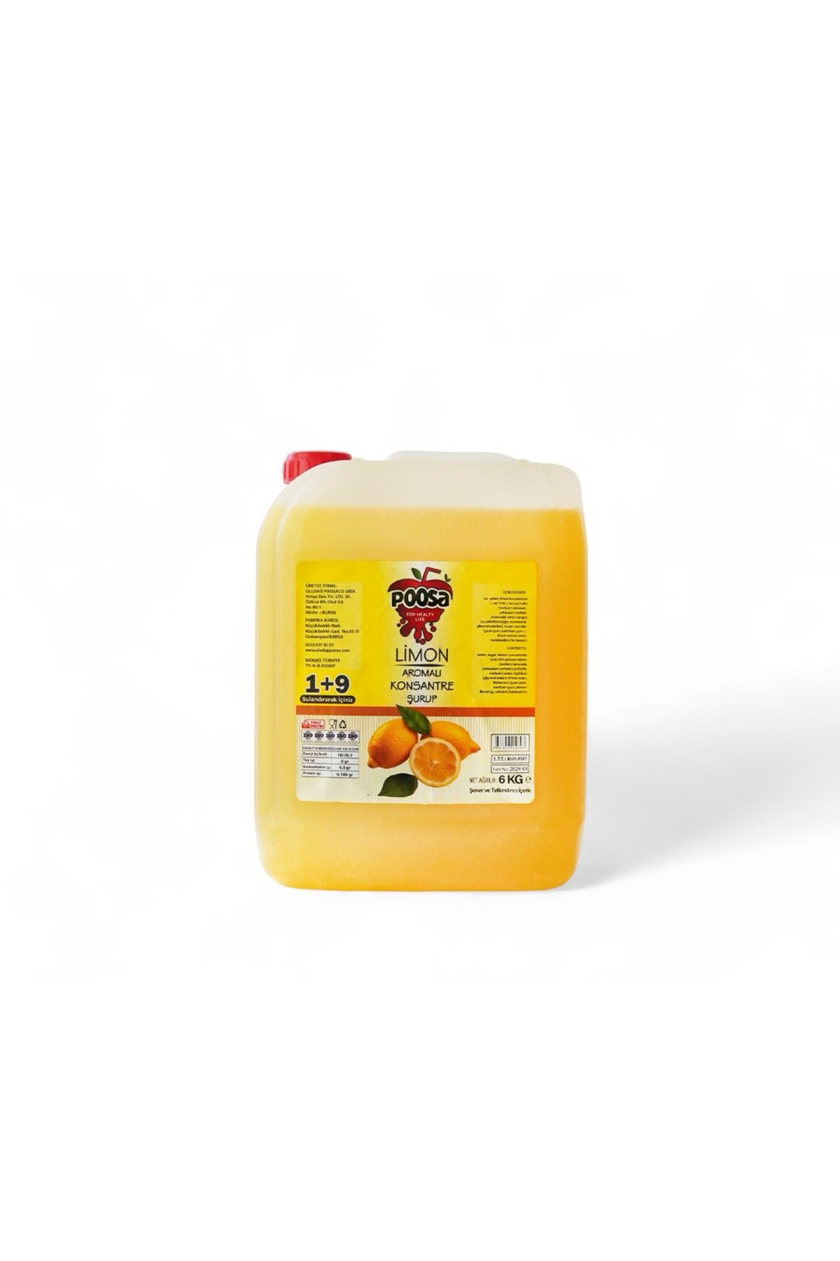 poosa 6 kg 1+9 Limon Aromalı Konsantre İçecek