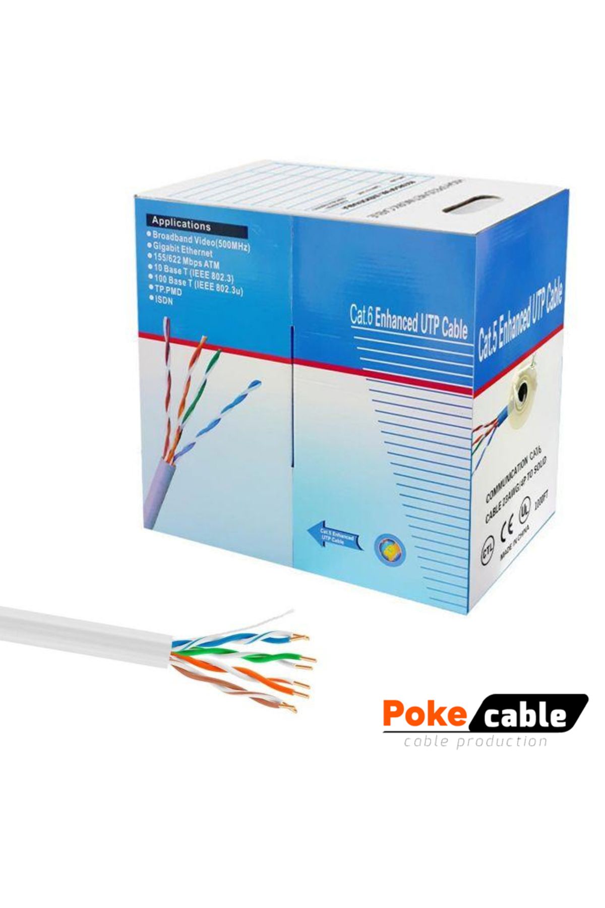 Poke Cat6 Kablo 23Awg 0.50mm 305mt Poke PK-6780