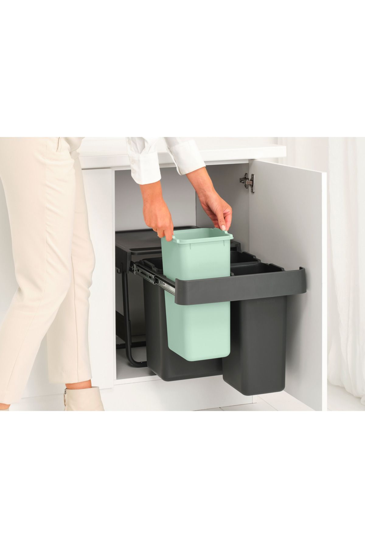 Brabantia DARK GREY SORT&GO BUILT–IN BIN ÇÖP KUTUSU 10+10+20L