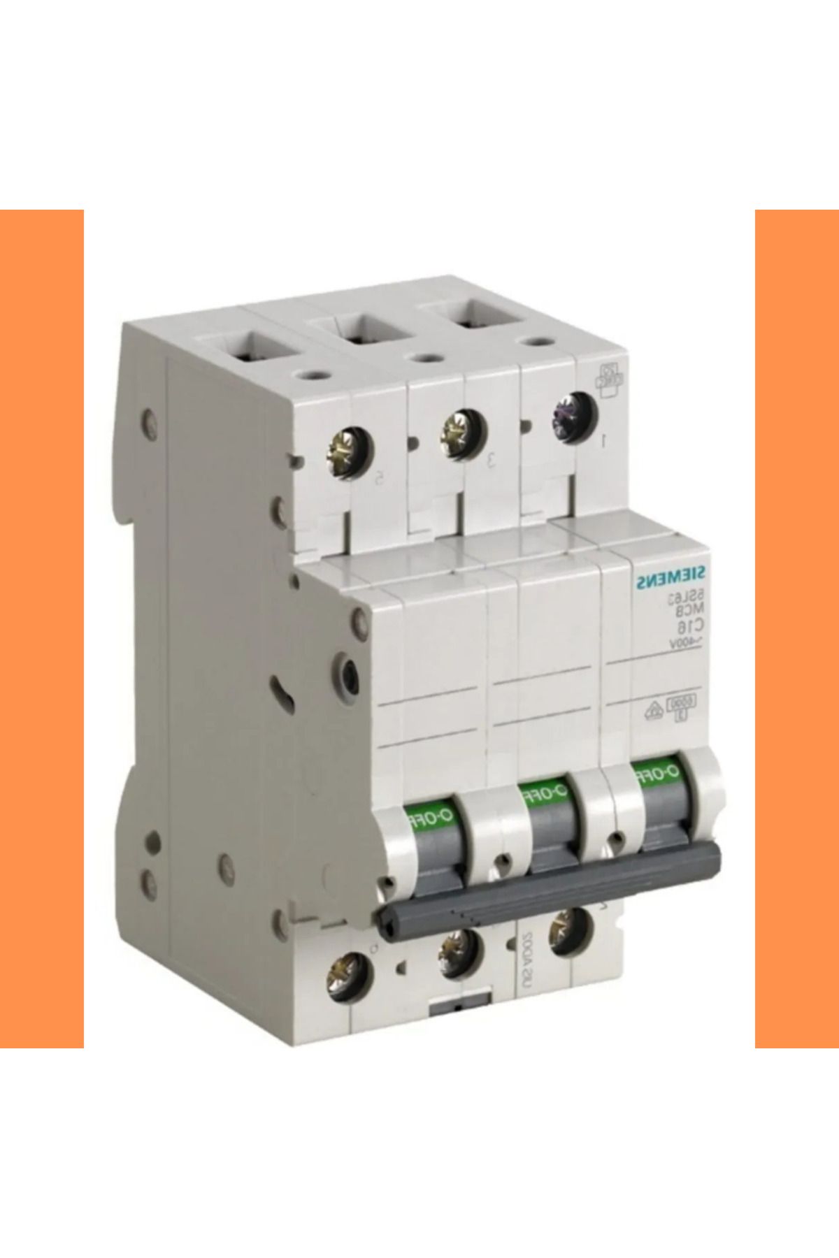 Siemens-3X63 Ampere Automatic Fuse with Switch - C 63A 6Ka 1