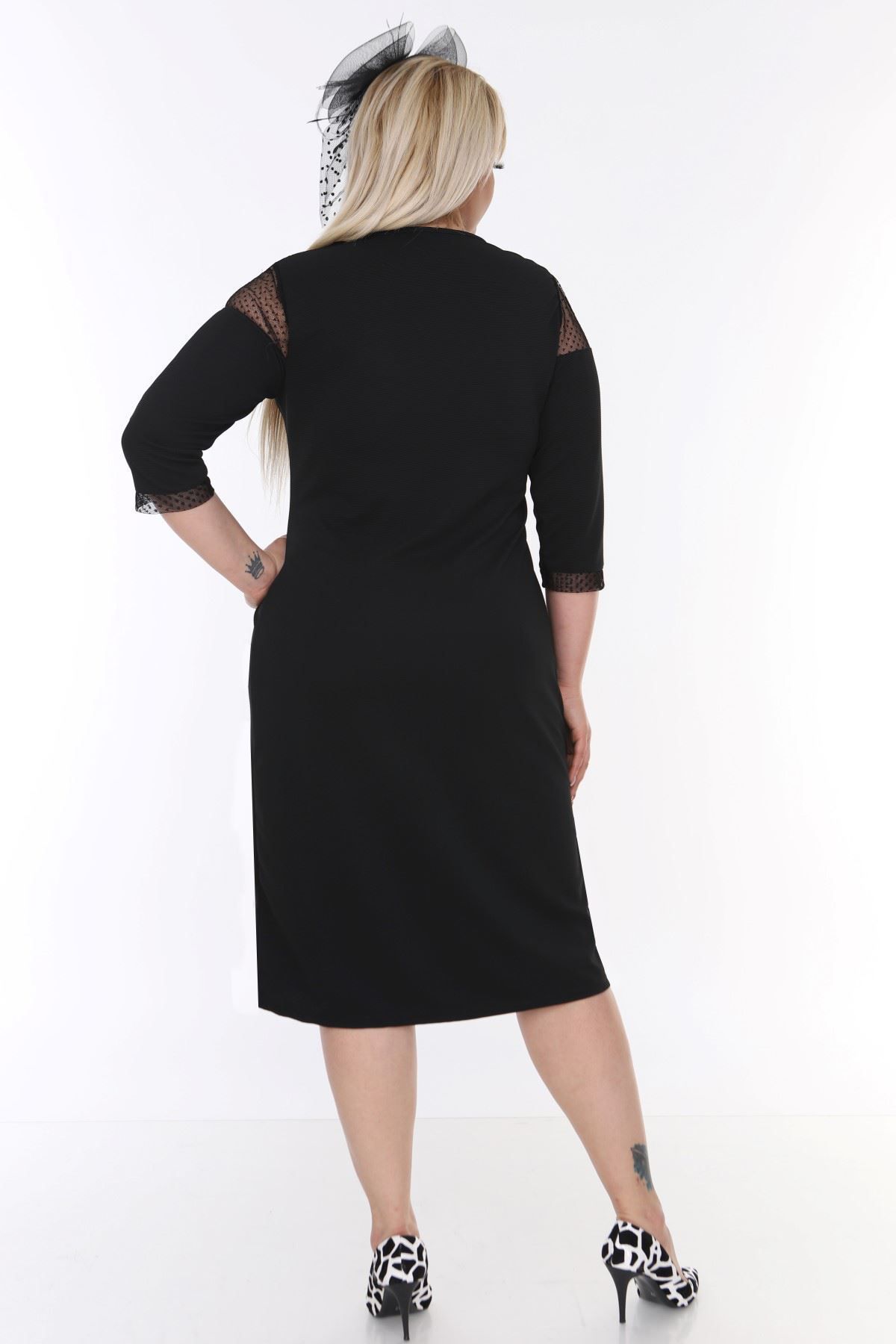 modayız-Roba Cuff Tulle Rochie Marime Mari 16e-0473 4