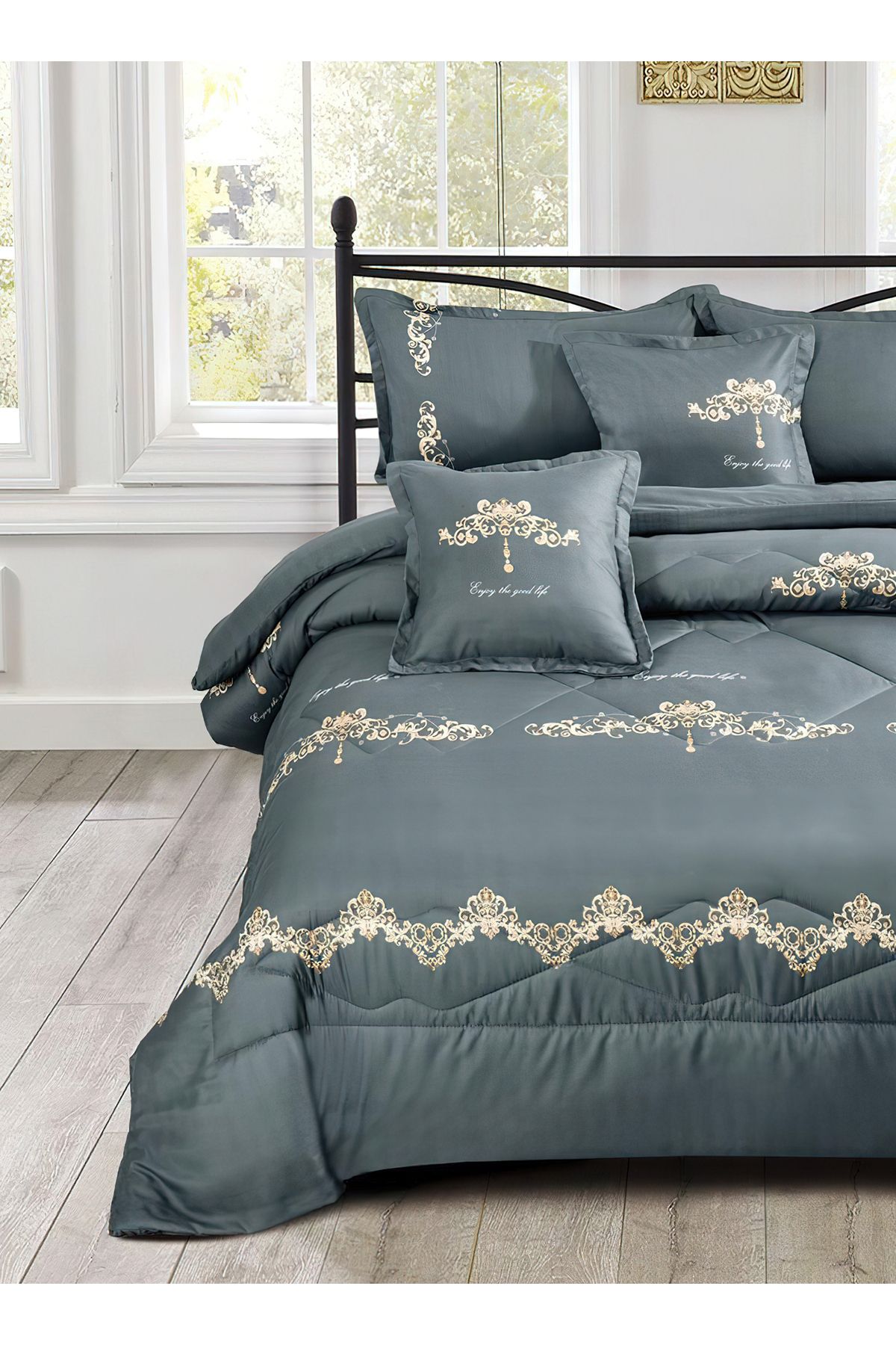 Generic-Comforter Set 4 Piece Single Size Elegant Bedspread Lightweight Comforter Suitable for All Seasons 2
