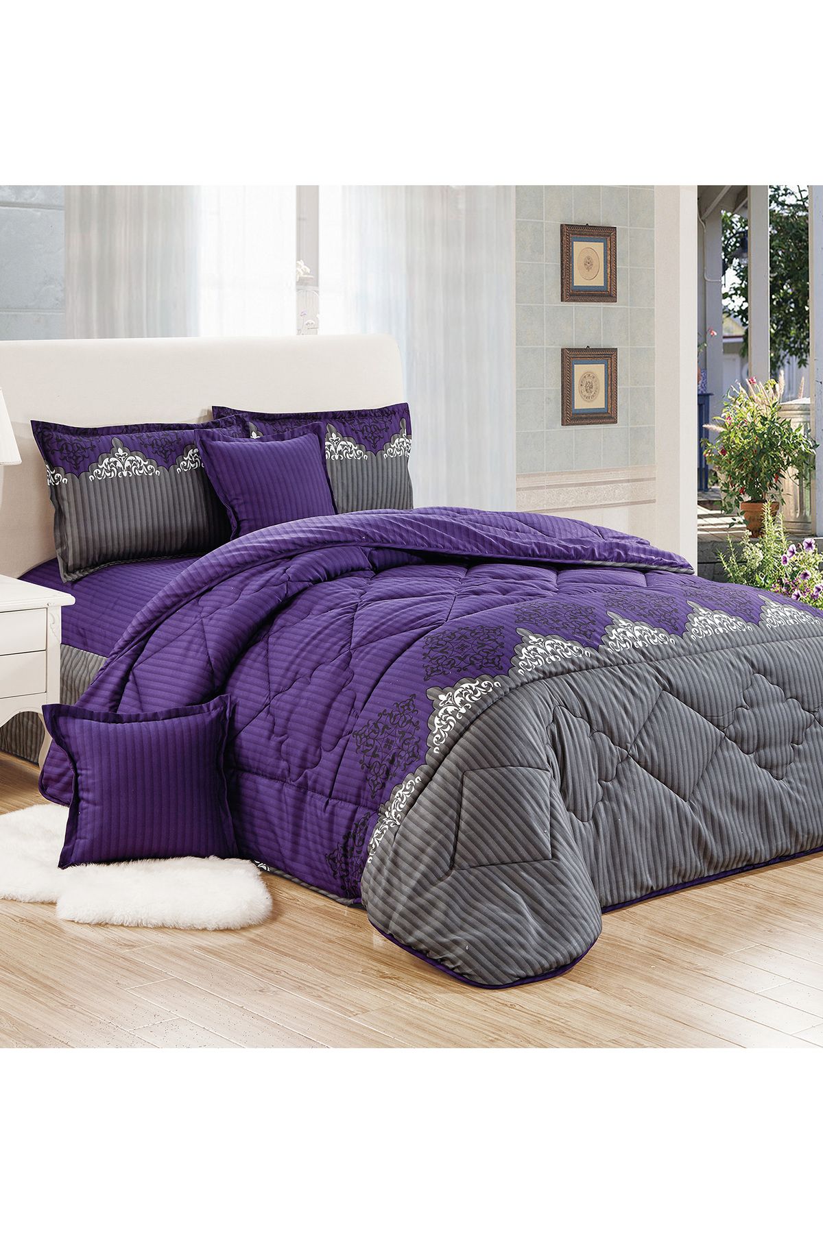 Generic-Comforter Set 4 Piece Single Size Elegant Bedspread Lightweight Comforter Suitable for All Seasons 5