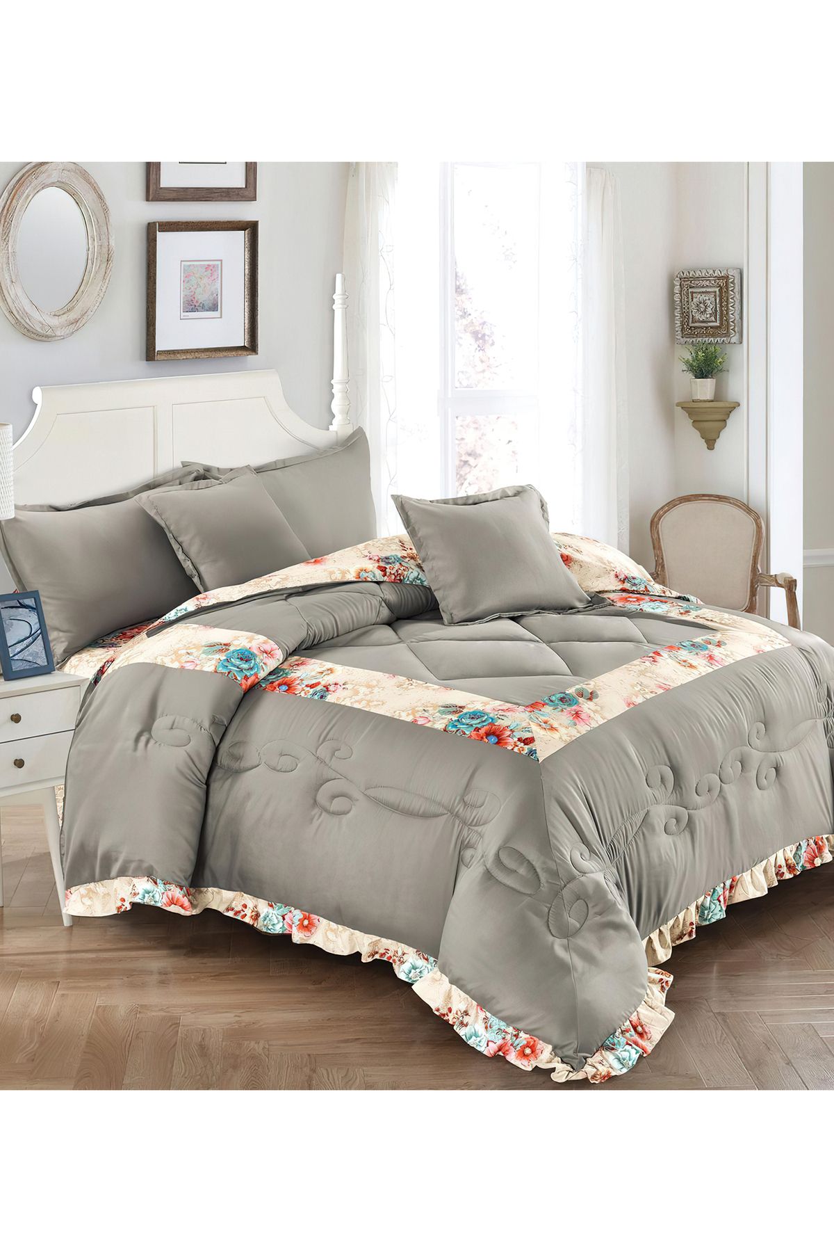 Generic-Comforter Set 4 Piece Single Size Elegant Bedspread Lightweight Comforter Suitable for All Seasons 5
