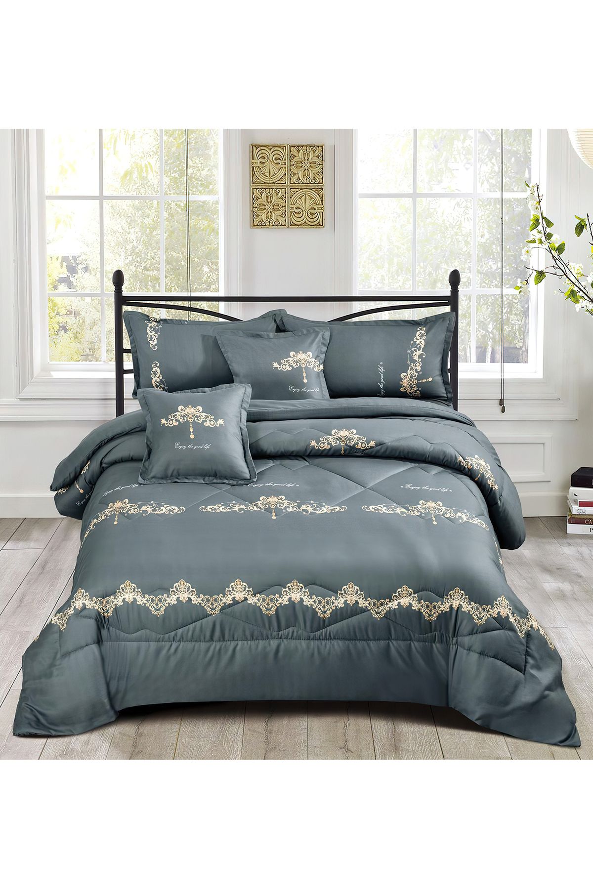 Generic-Comforter Set 4 Piece Single Size Elegant Bedspread Lightweight Comforter Suitable for All Seasons 1