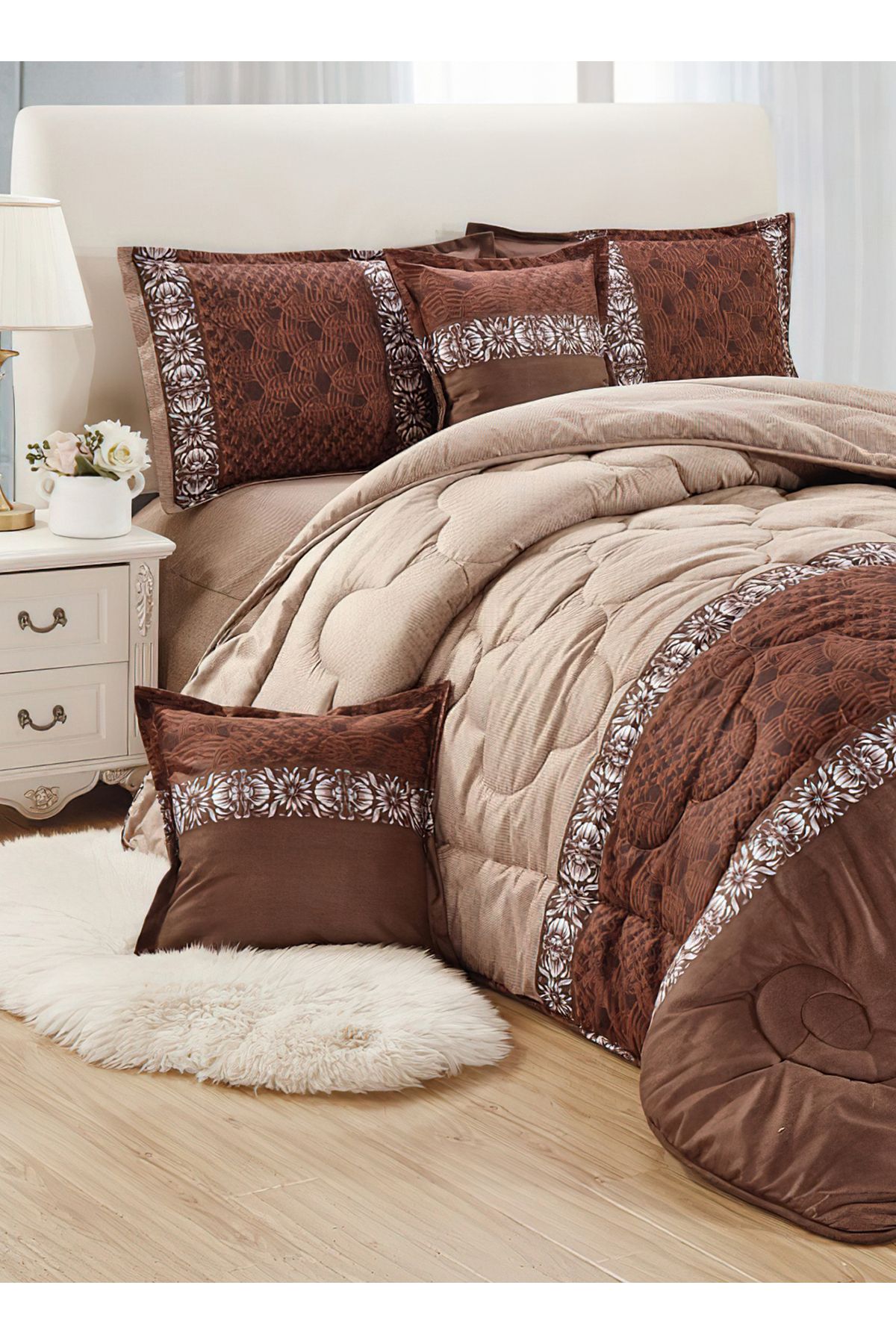Generic-Comforter Set 4 Piece Single Size Elegant Bedspread Lightweight Comforter Suitable for All Seasons 2
