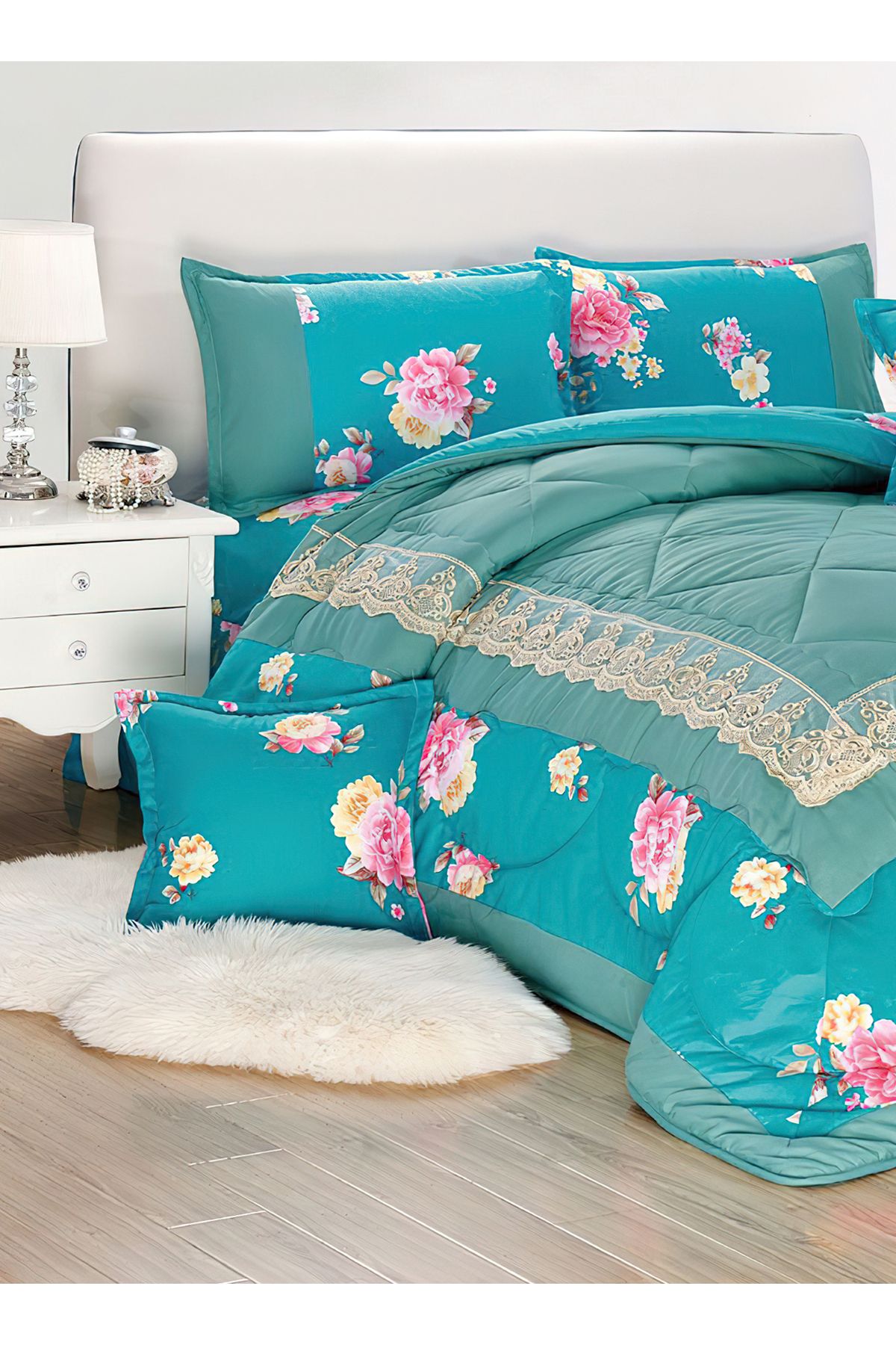Generic-Comforter Set 4 Piece Single Size Elegant Bedspread Lightweight Comforter Suitable for All Seasons 2