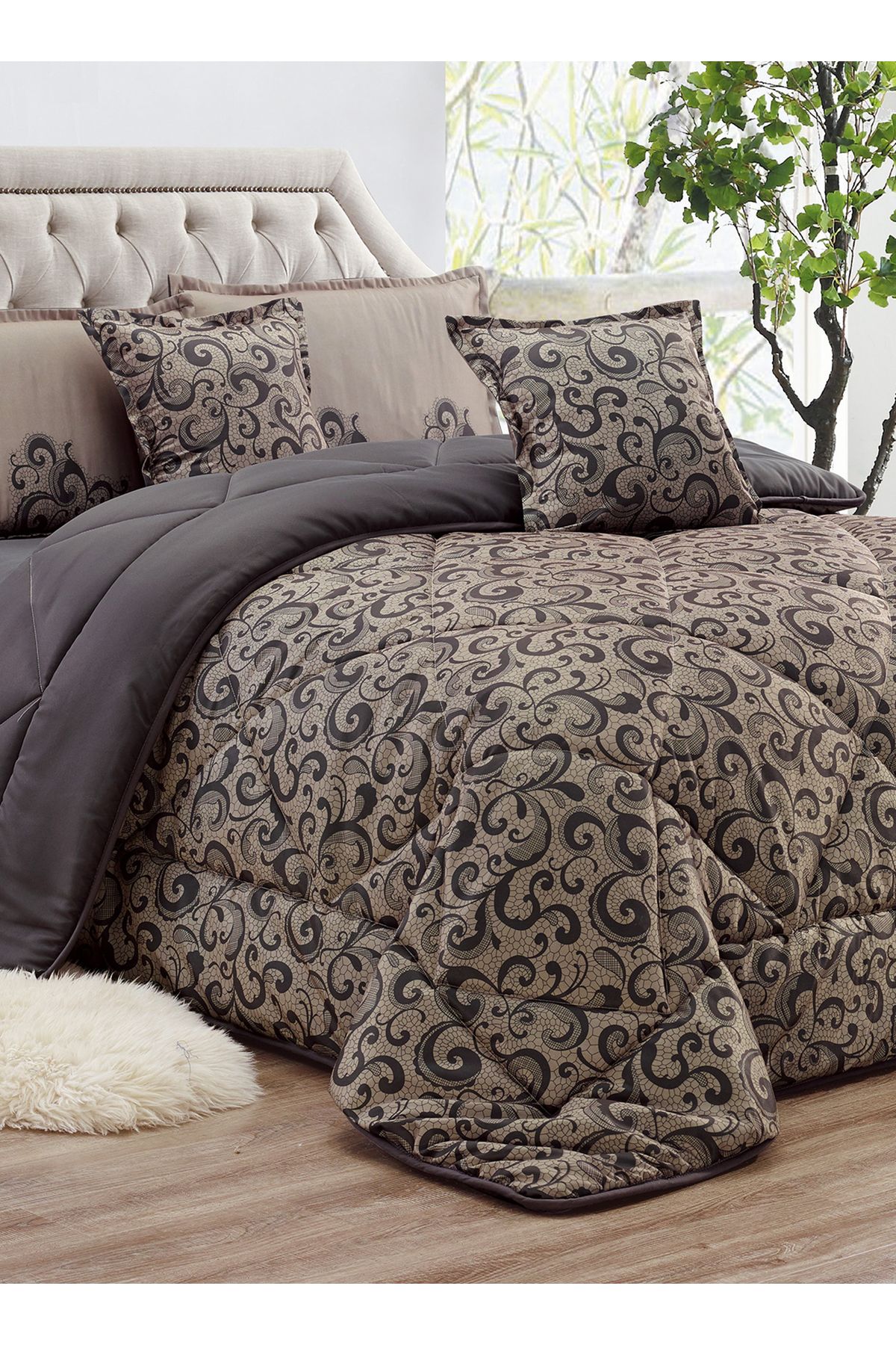 Generic-Comforter Set 4 Piece Single Size Elegant Bedspread Lightweight Comforter Suitable for All Seasons 4
