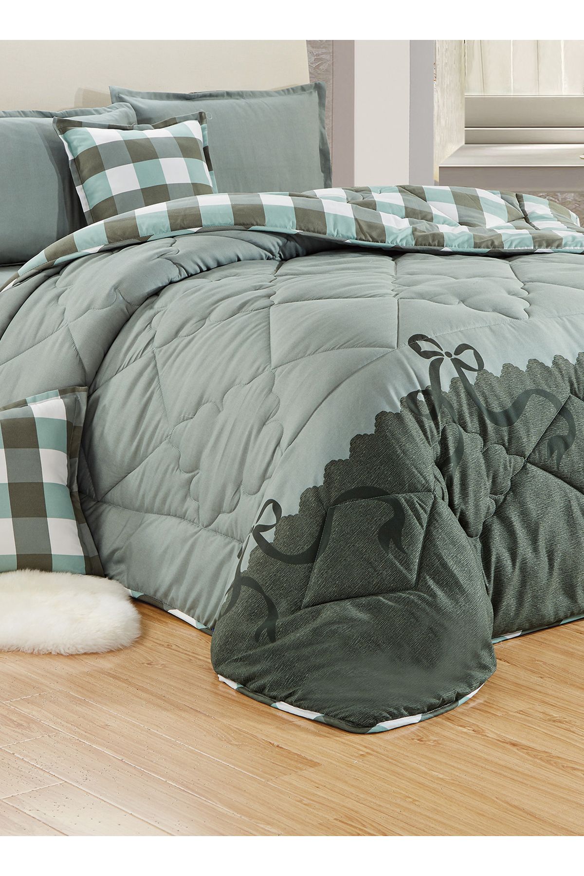 Generic-Comforter Set 4 Piece Single Size Elegant Bedspread Lightweight Comforter Suitable for All Seasons 4