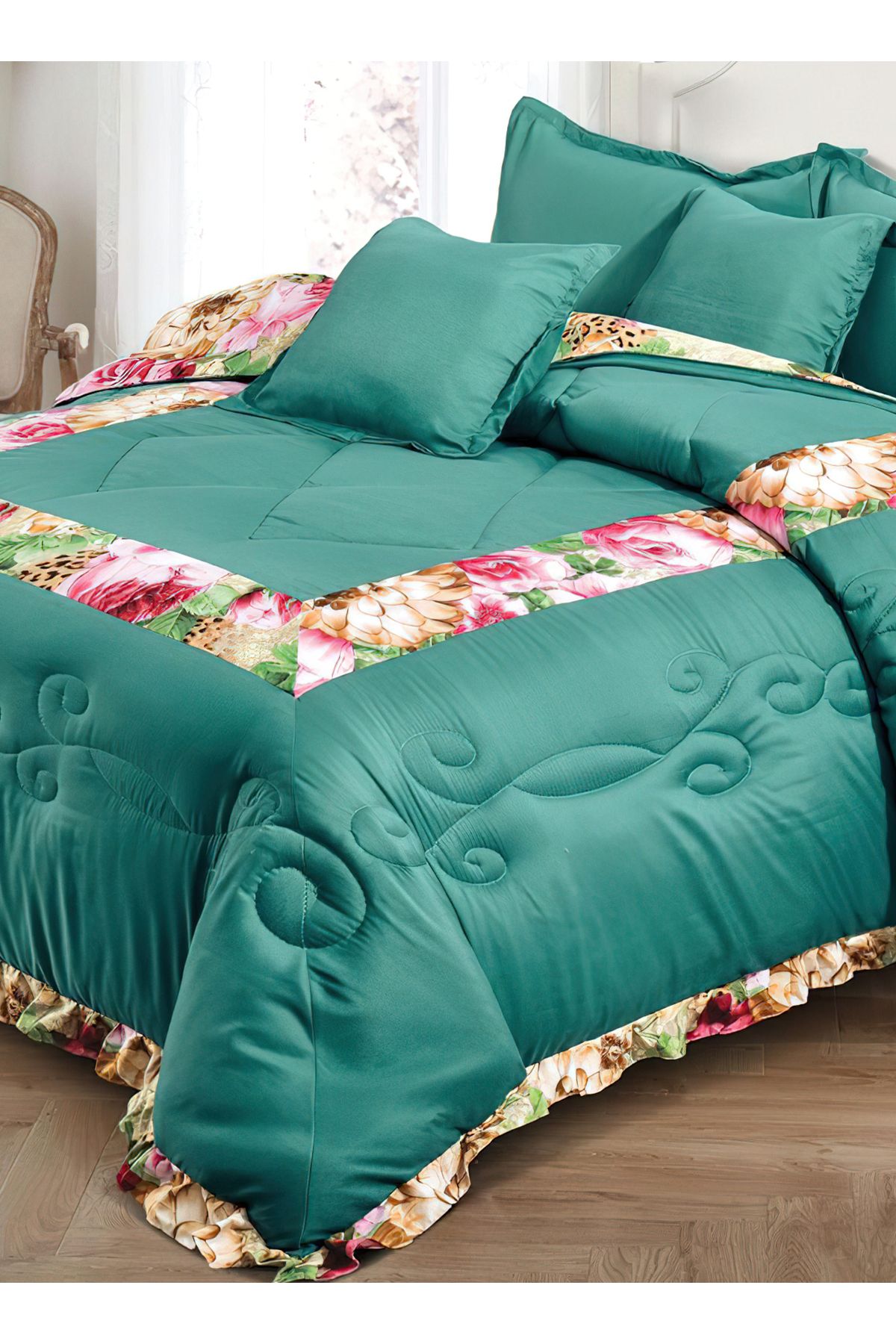 Generic-Comforter Set 4 Piece Single Size Elegant Bedspread Lightweight Comforter Suitable for All Seasons 4