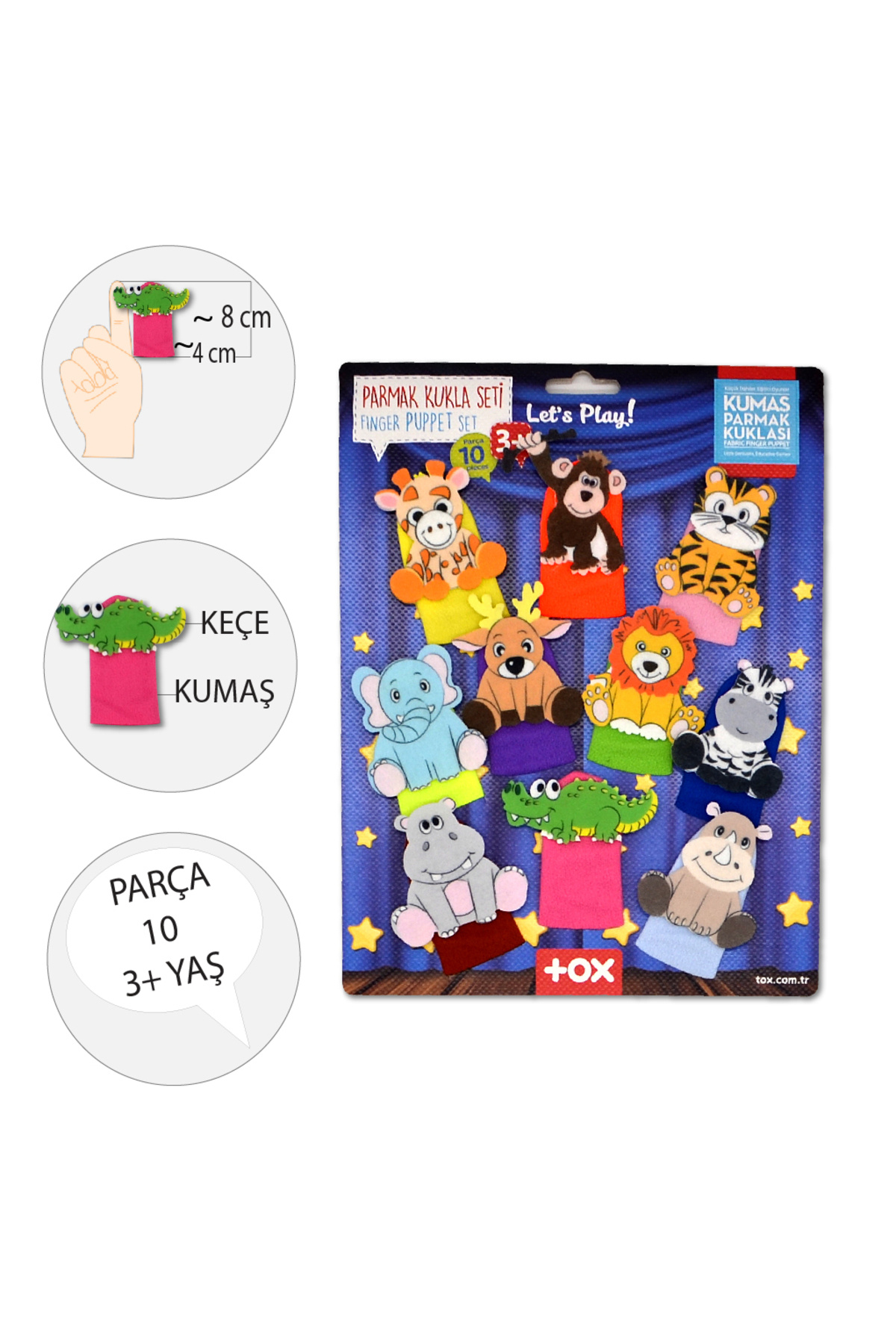 Tox-Safari Animal 10 Piece Finger Puppet Set - T223 3