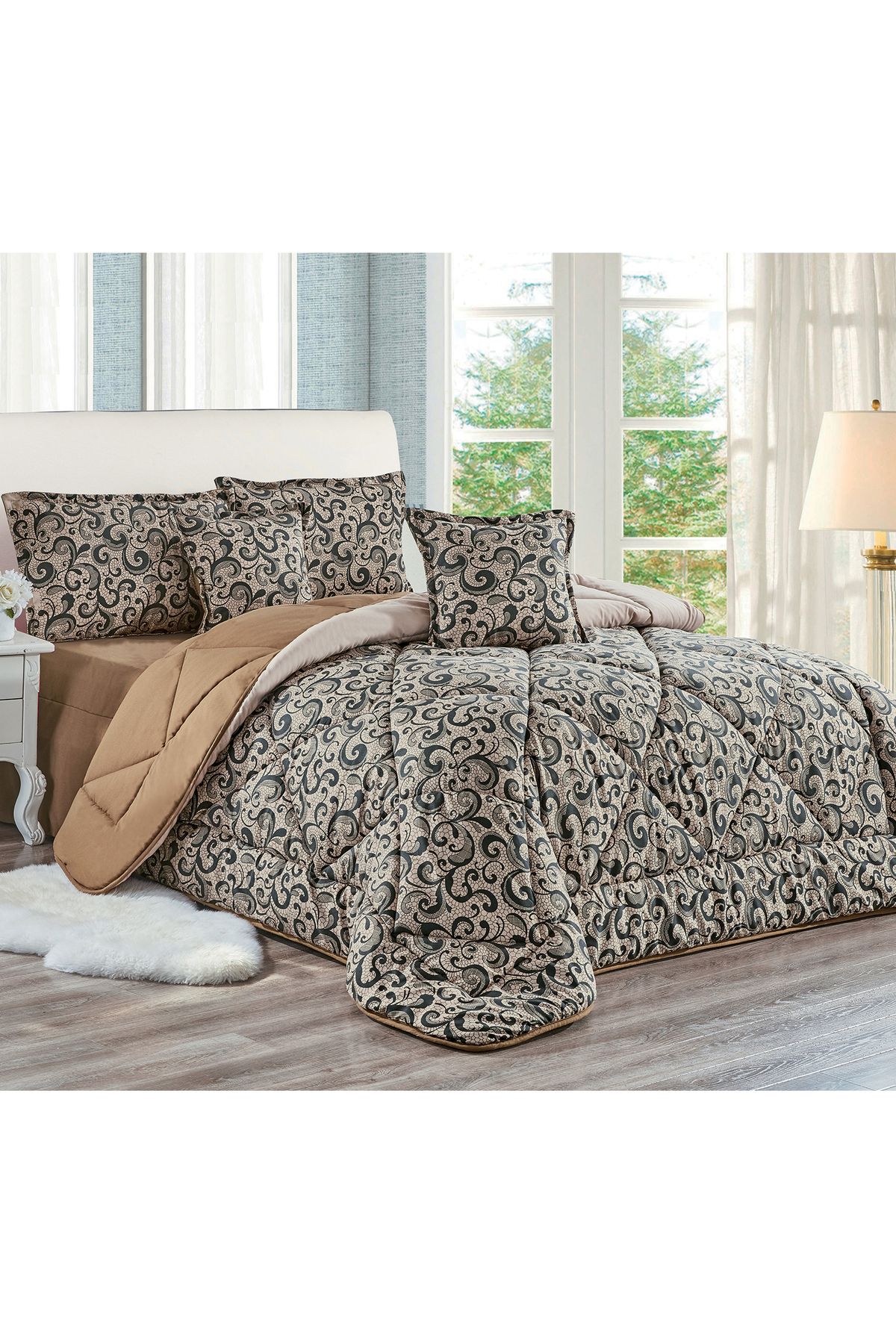 Generic-Comforter Set 4 Piece Single Size Elegant Bedspread Lightweight Comforter Suitable for All Seasons 5