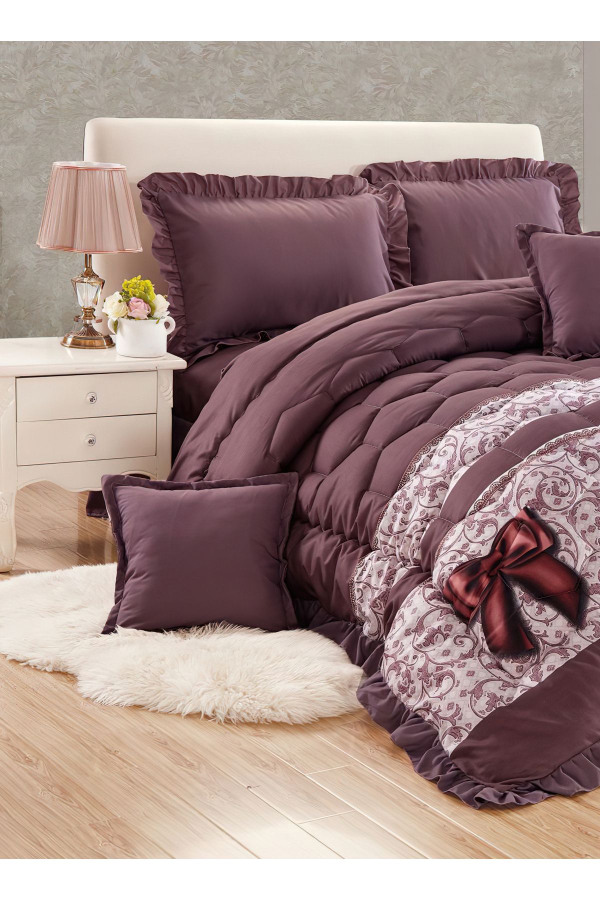 Generic-Comforter Set 4 Piece Single Size Elegant Bedspread Lightweight Comforter Suitable for All Seasons 2