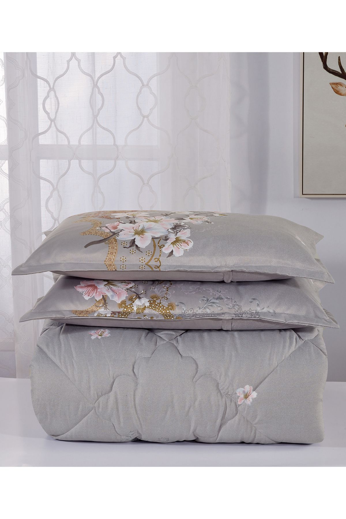Generic-Comforter Set 4 Piece Single Size Elegant Bedspread Lightweight Comforter Suitable for All Seasons 2
