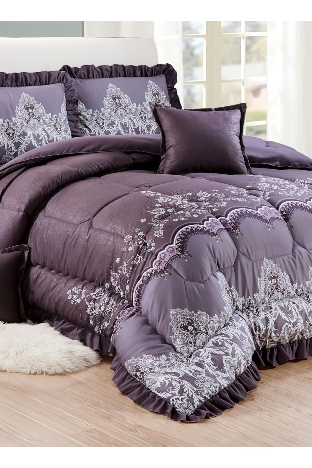 Generic-Comforter Set 4 Piece Single Size Elegant Bedspread Lightweight Comforter Suitable for All Seasons 4