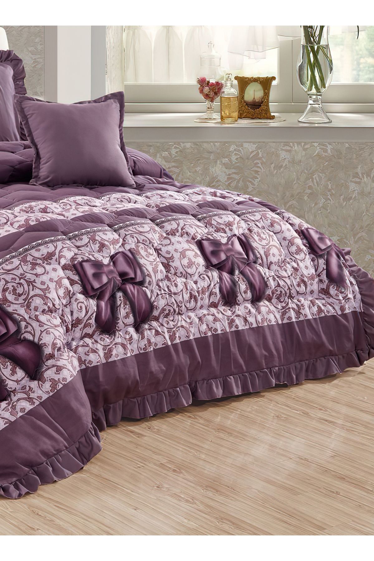 Generic-Comforter Set 4 Piece Single Size Elegant Bedspread Lightweight Comforter Suitable for All Seasons 3