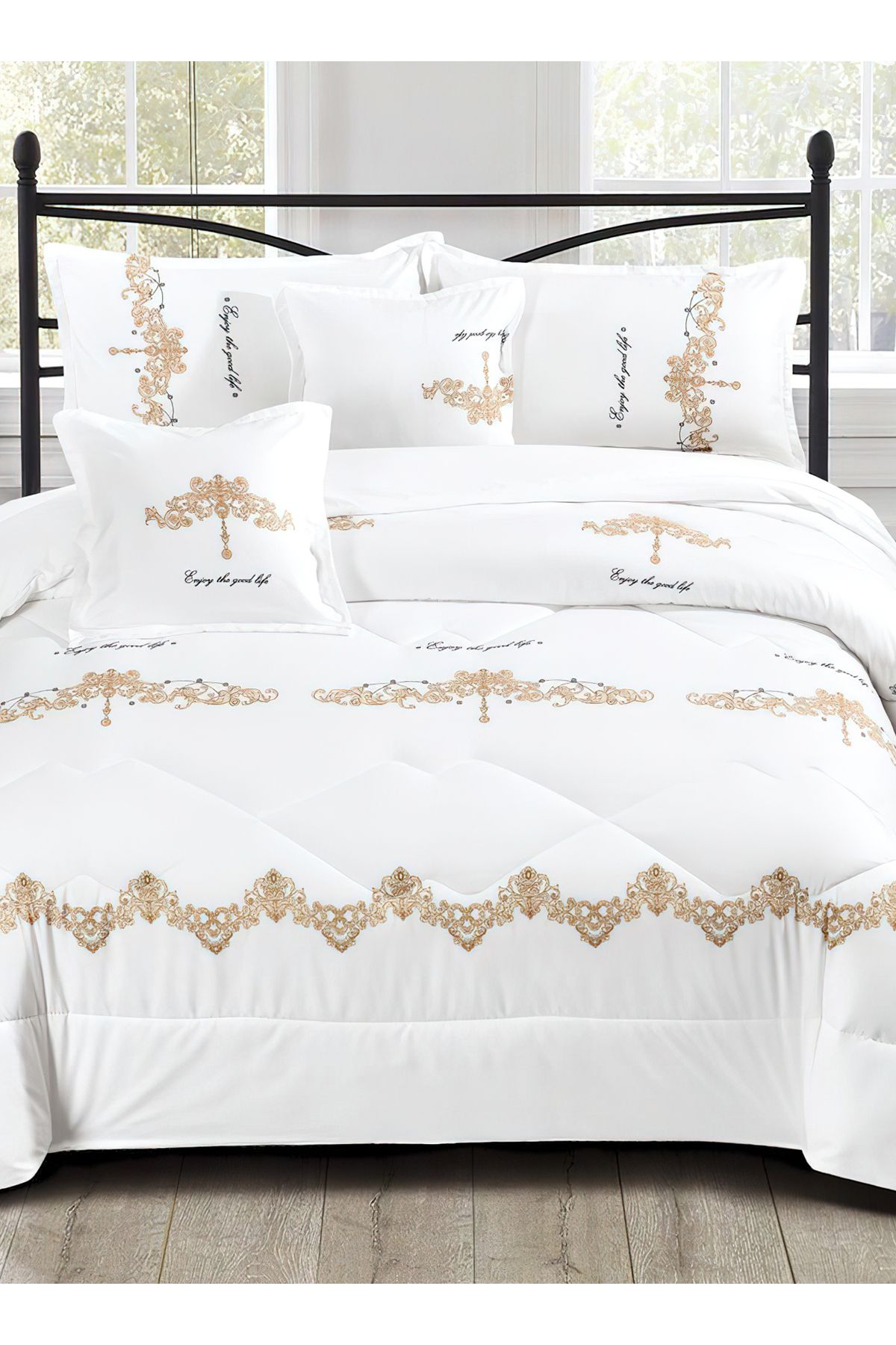 Generic-Comforter Set 4 Piece Single Size Elegant Bedspread Lightweight Comforter Suitable for All Seasons 4
