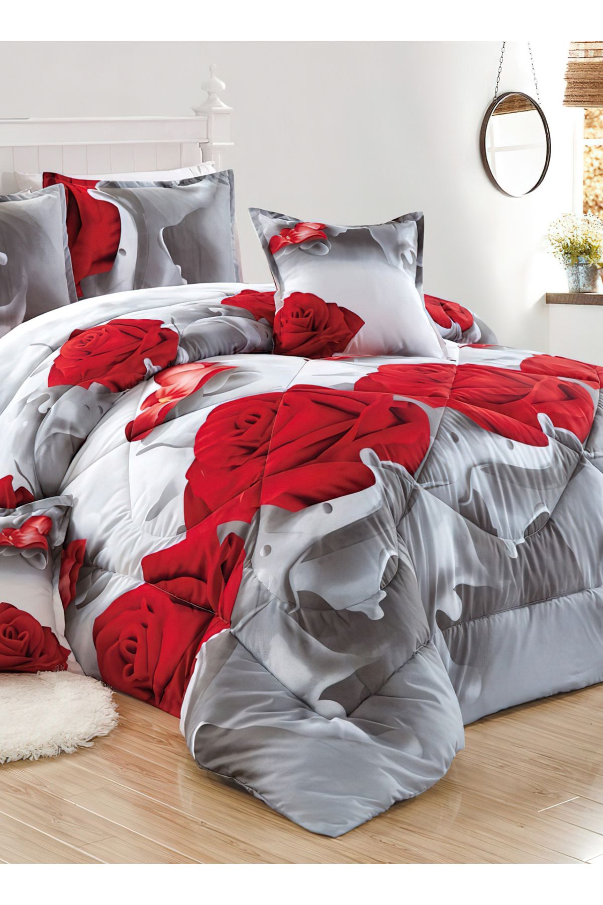 Generic-Comforter Set 4 Piece Single Size Elegant Bedspread Lightweight Comforter Suitable for All Seasons 4