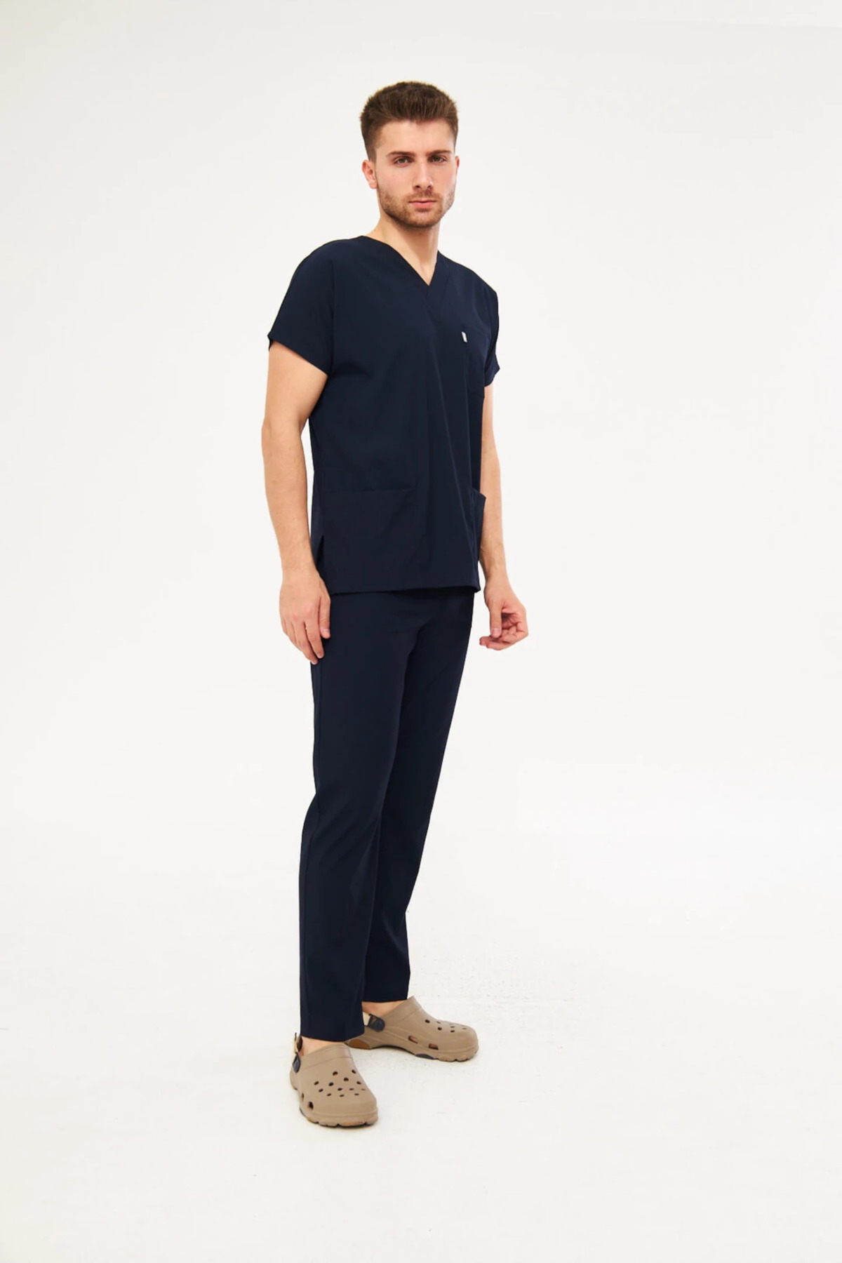 Class Üniforma-Single Bottom Navy Blue Lycra Men's Doctor and Nurse Uniform Scrubs Surgical Pants 7