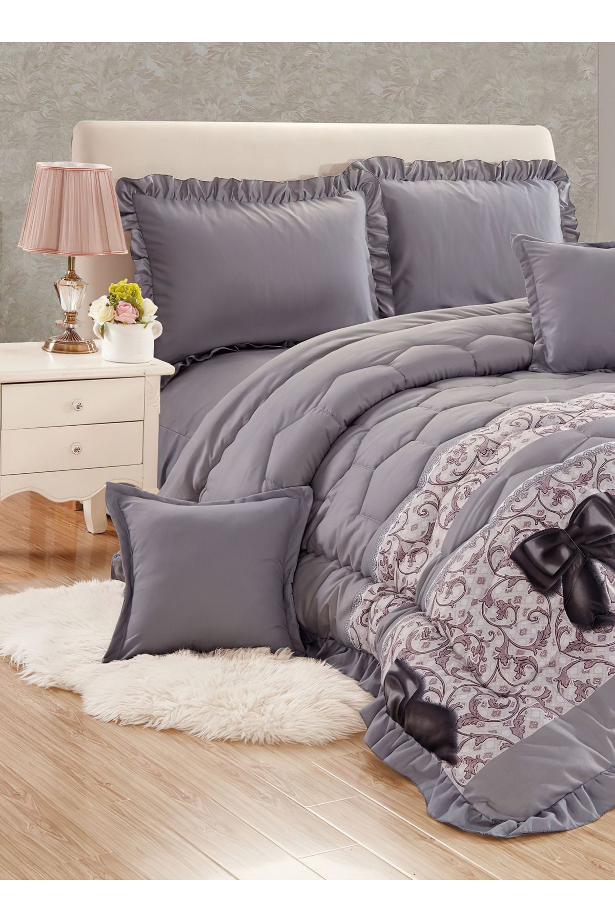 Generic-Comforter Set 4 Piece Single Size Elegant Bedspread Lightweight Comforter Suitable for All Seasons 2
