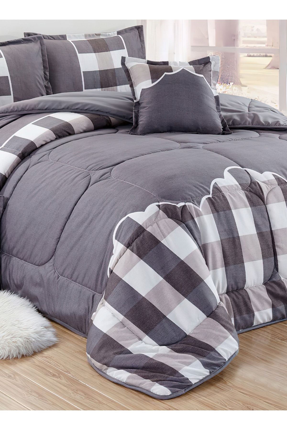 Generic-Comforter Set King Size 6 Pieces Comforter Set Twin Unisex Bedding Set 4