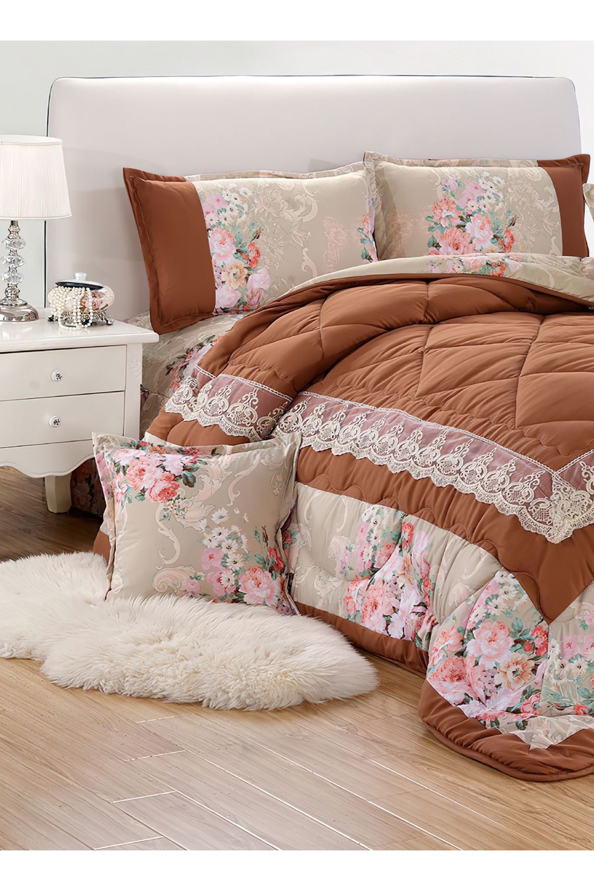Generic-Comforter Set 4 Piece Single Size Elegant Bedspread Lightweight Comforter Suitable for All Seasons 2