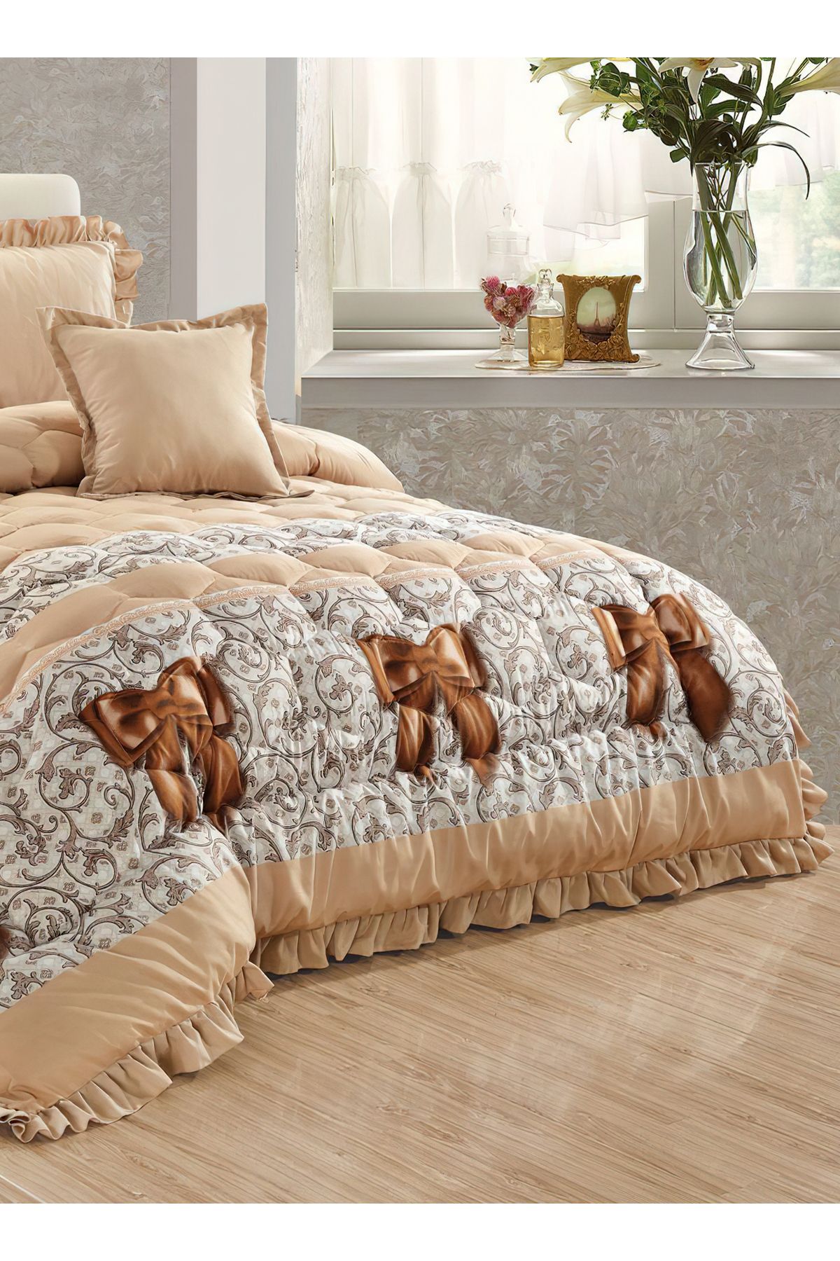 Generic-Comforter Set 4 Piece Single Size Elegant Bedspread Lightweight Comforter Suitable for All Seasons 3