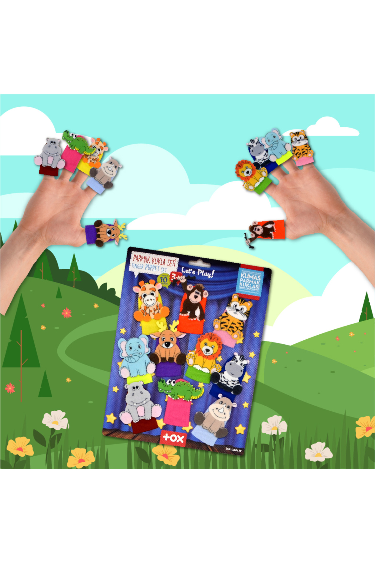 Tox-Safari Animal 10 Piece Finger Puppet Set - T223 5