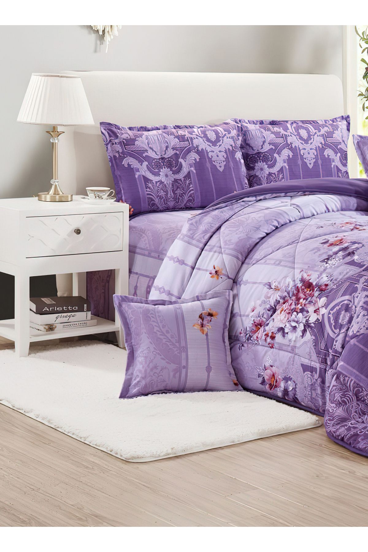 Generic-Comforter Set 4 Piece Single Size Elegant Bedspread Lightweight Comforter Suitable for All Seasons 2