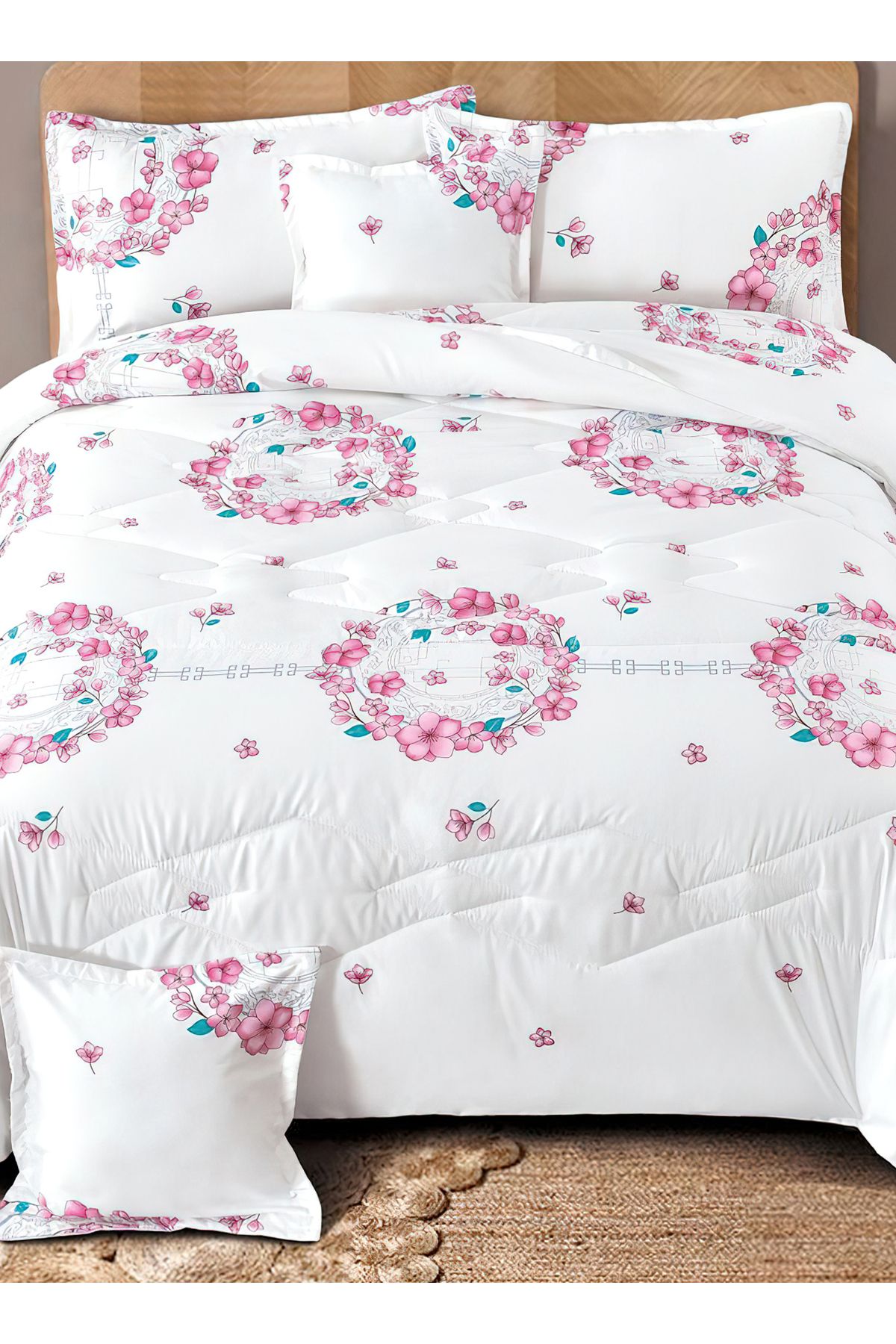 Generic-Comforter Set 4 Piece Single Size Elegant Bedspread Lightweight Comforter Suitable for All Seasons 4