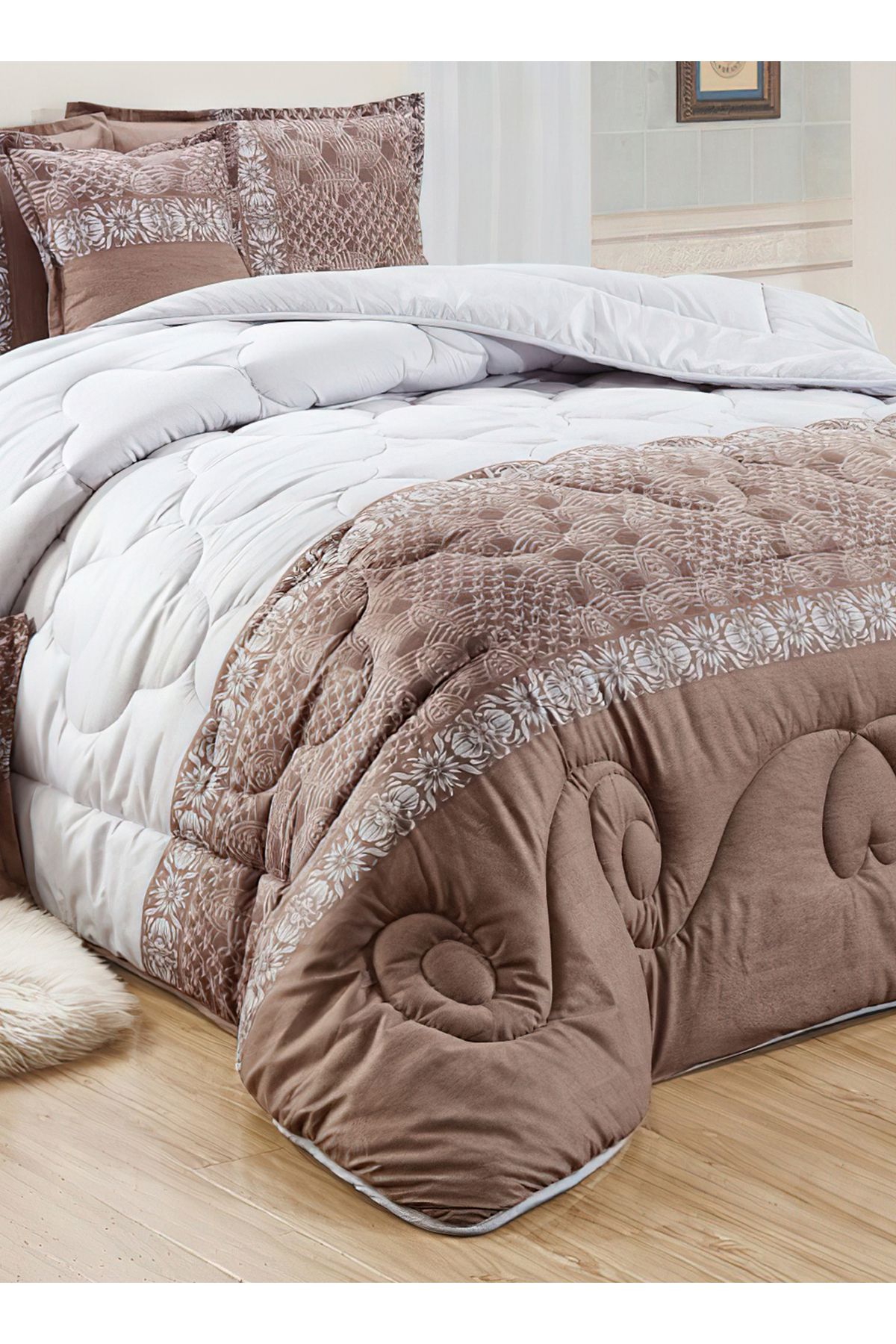 Generic-Comforter Set 4 Piece Single Size Elegant Bedspread Lightweight Comforter Suitable for All Seasons 4