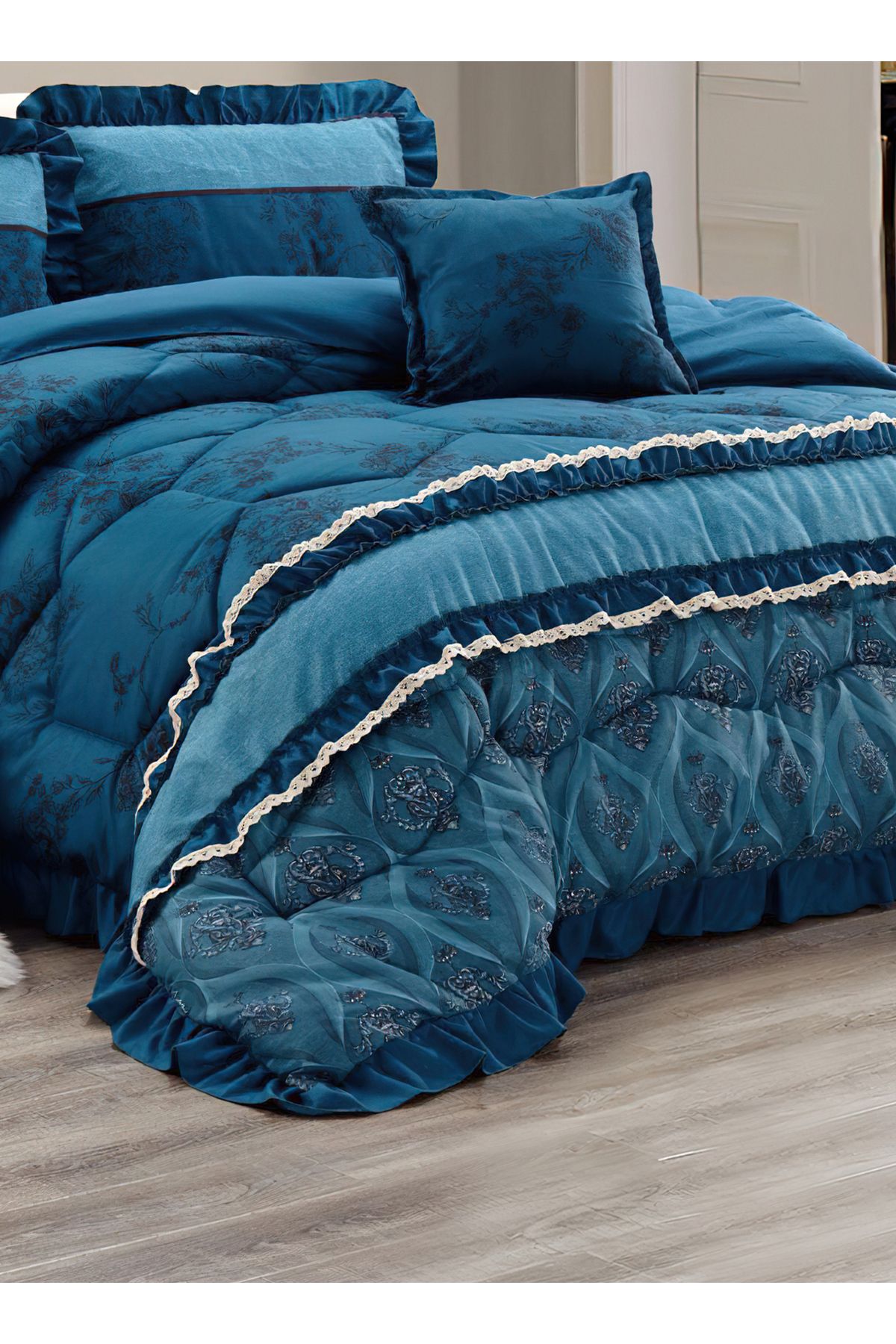 Generic-Comforter Set 4 Piece Single Size Elegant Bedspread Lightweight Comforter Suitable for All Seasons 4