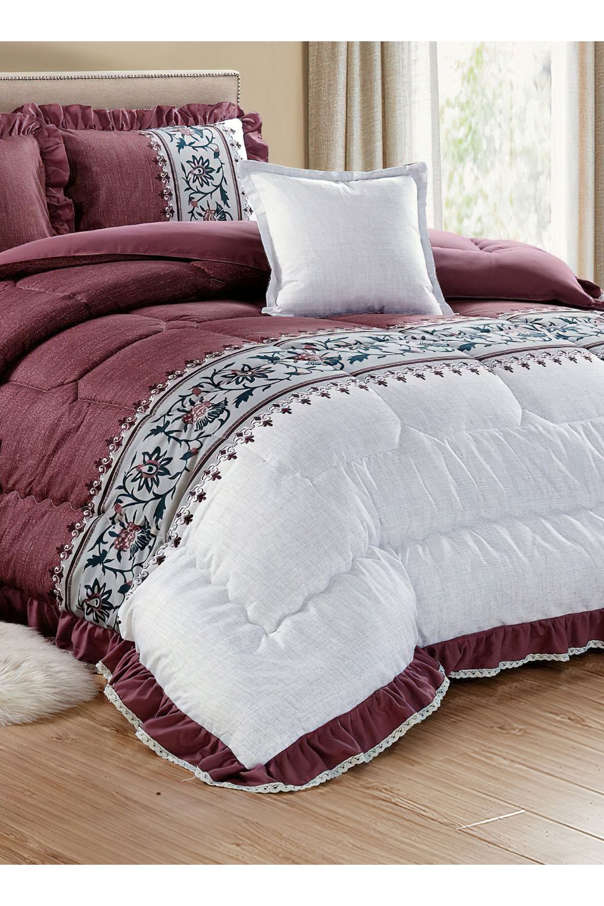 Generic-Comforter Set 4 Piece Single Size Elegant Bedspread Lightweight Comforter Suitable for All Seasons 4