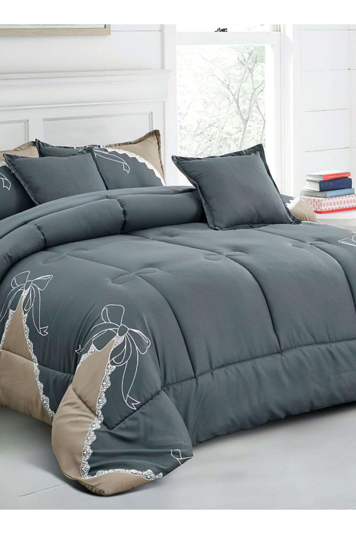 Generic-Comforter Set 4 Piece Single Size Elegant Bedspread Lightweight Comforter Suitable for All Seasons 4