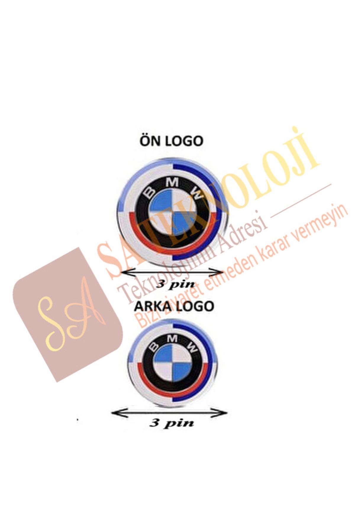 SATECHNOLOGY Bmw f20 kasa kaput ve bagaj logosu 50yıl newtypeblue 2li(F20-F21 kasalara için)