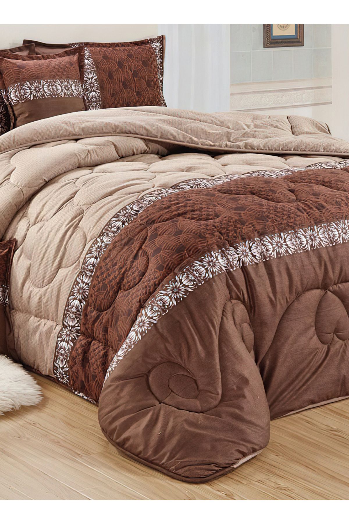 Generic-Comforter Set 4 Piece Single Size Elegant Bedspread Lightweight Comforter Suitable for All Seasons 4