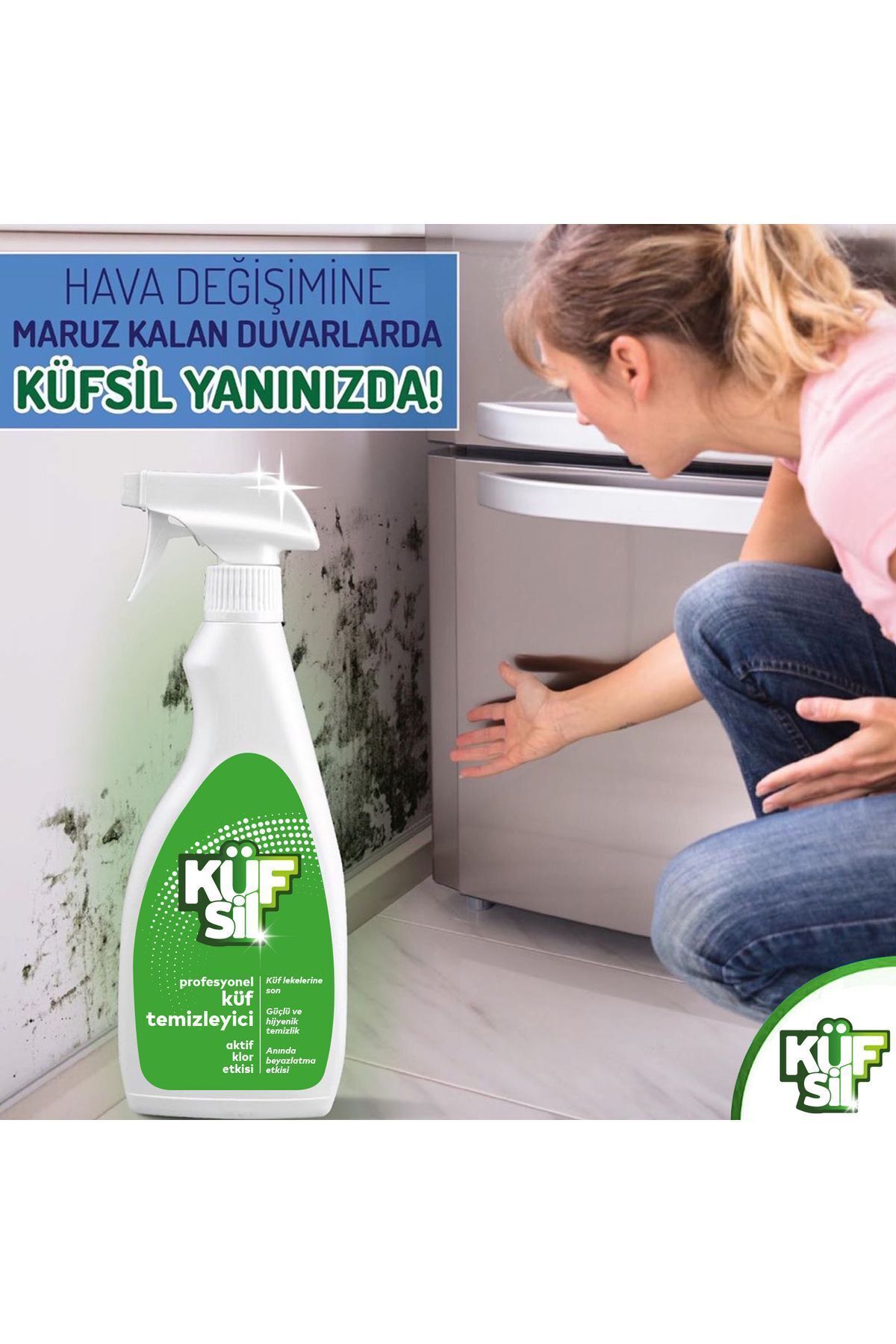 Küfsil Profesyonel Küf Temizleyici 500 Ml- Aktif Klor Etkisi Ile Küfleri Ve Küf Lekelerini Temizler