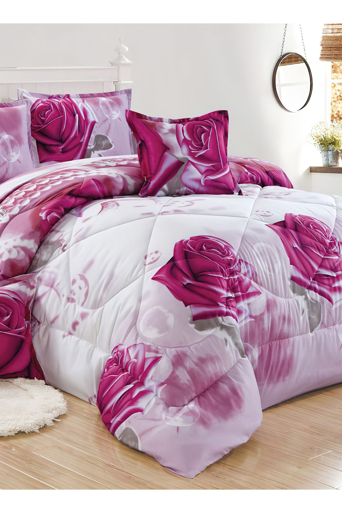 Generic-Comforter Set 4 Piece Single Size Elegant Bedspread Lightweight Comforter Suitable for All Seasons 4