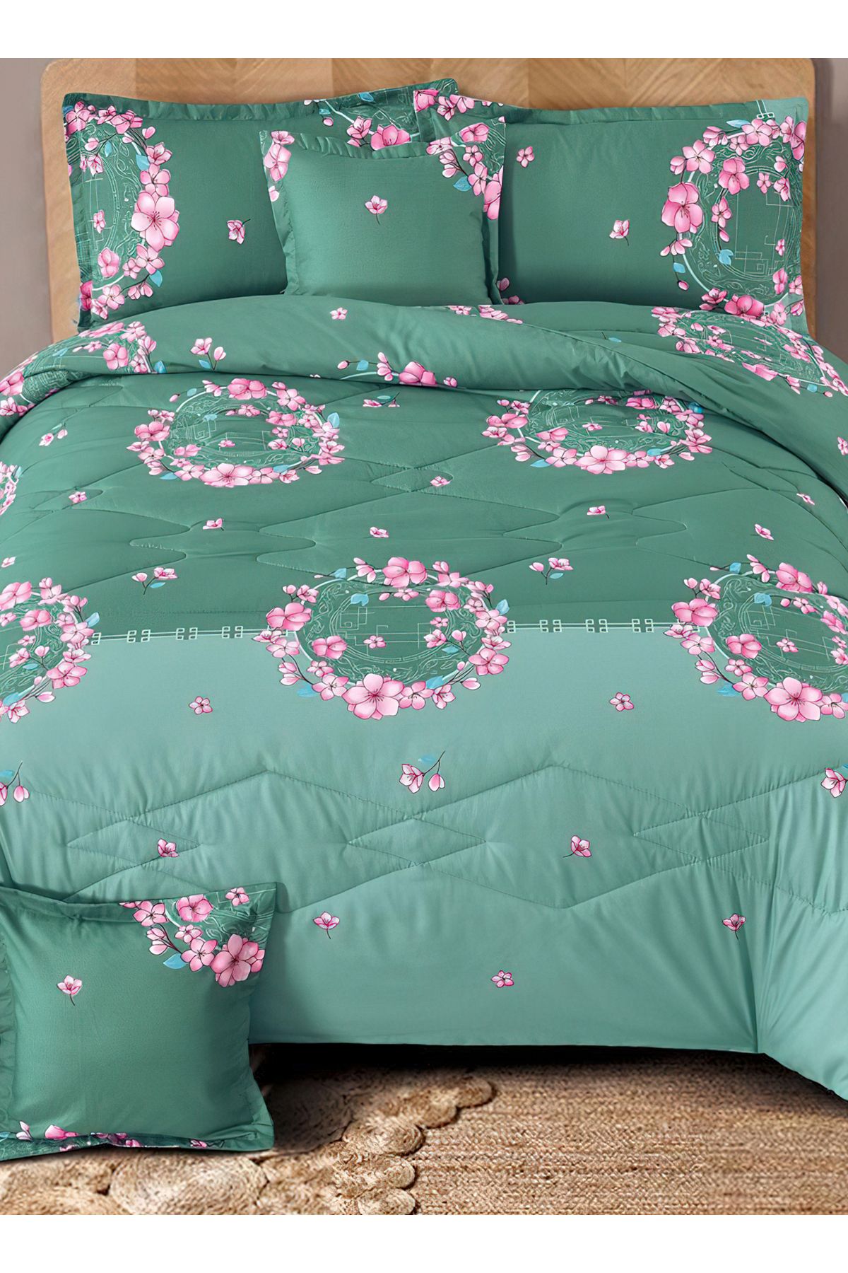 Generic-Comforter Set 4 Piece Single Size Elegant Bedspread Lightweight Comforter Suitable for All Seasons 4