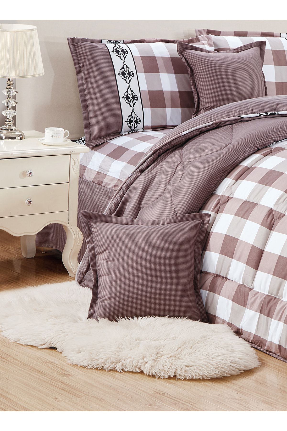 Generic-Comforter Set 4 Piece Single Size Elegant Bedspread Lightweight Comforter Suitable for All Seasons 4