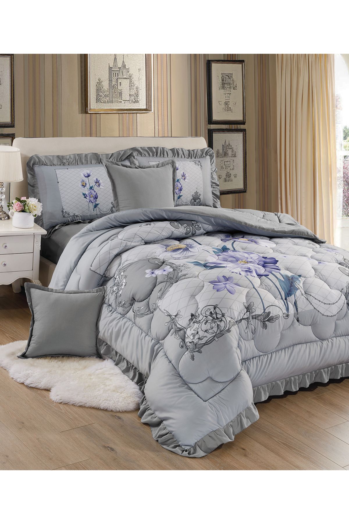 Generic-Comforter Set King Size 6 Pieces Comforter Set Twin Unisex Bedding Set 5