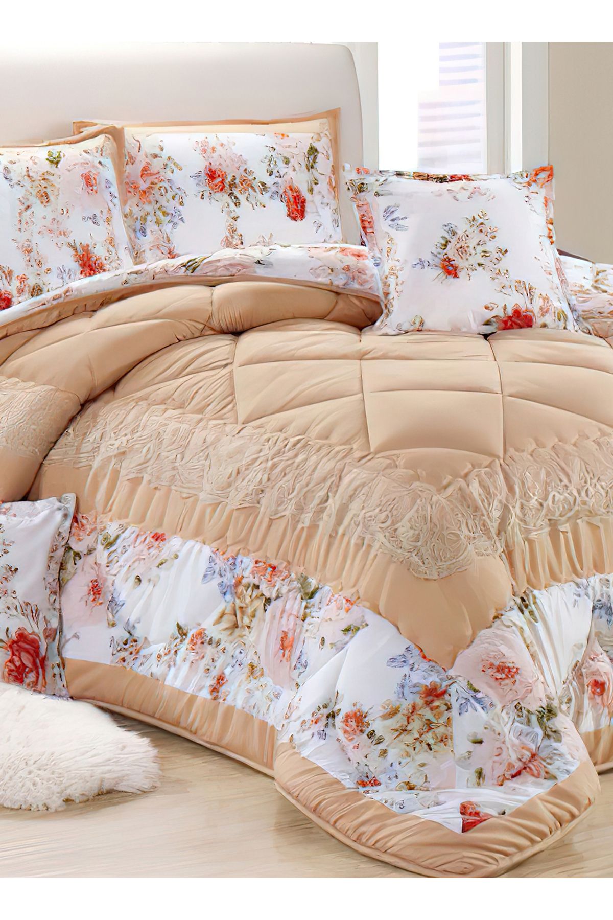 Generic-Comforter Set 4 Piece Single Size Elegant Bedspread Lightweight Comforter Suitable for All Seasons 4