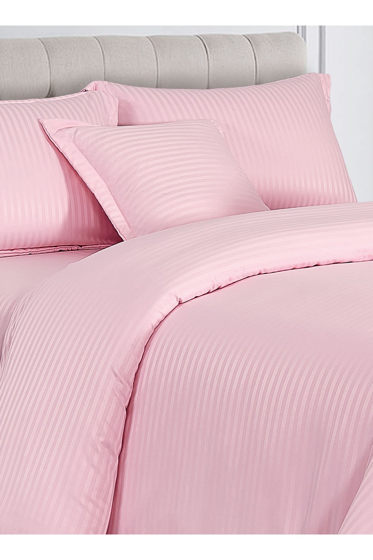 Generic-Hotel Stripe soft Comforter Set, Single Size (160X210 CM) 4 Pieces, Horizontal Striped Pattern 7