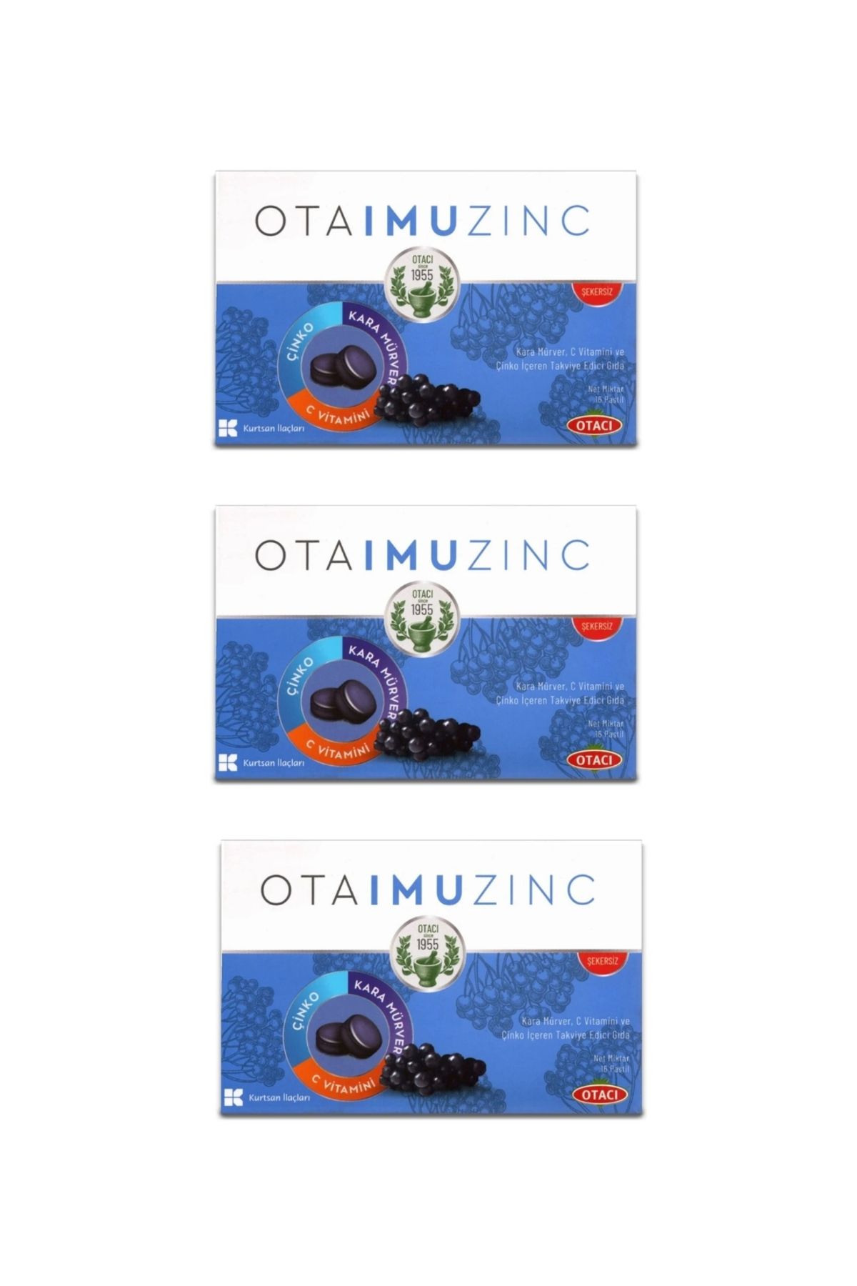 Otacı Otaimuzinc C Vitamini Kara Mürver 16 Pastil 3 adet