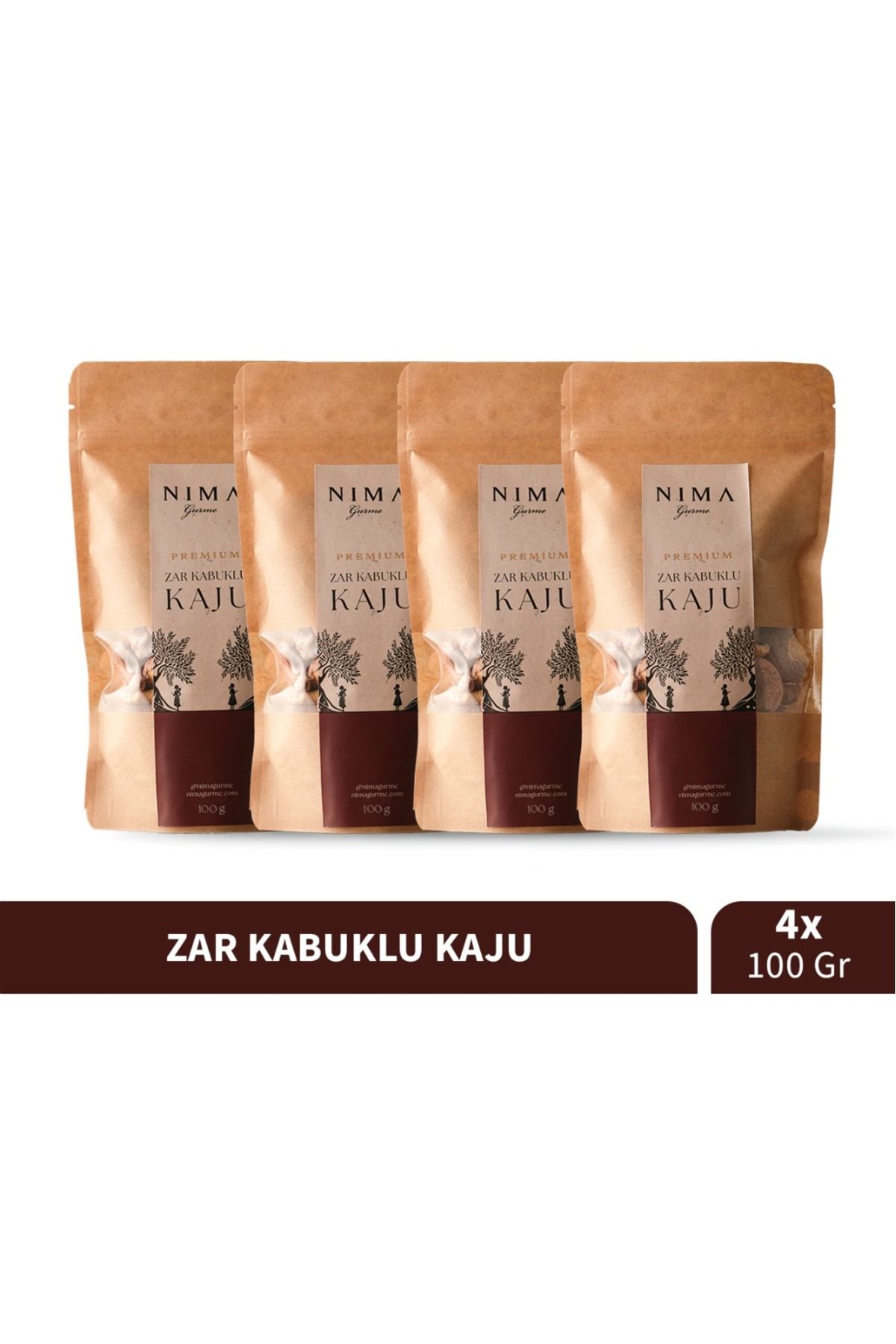 Nima Gurme Premium Zar Kabuklu Kaju 4x100 gr