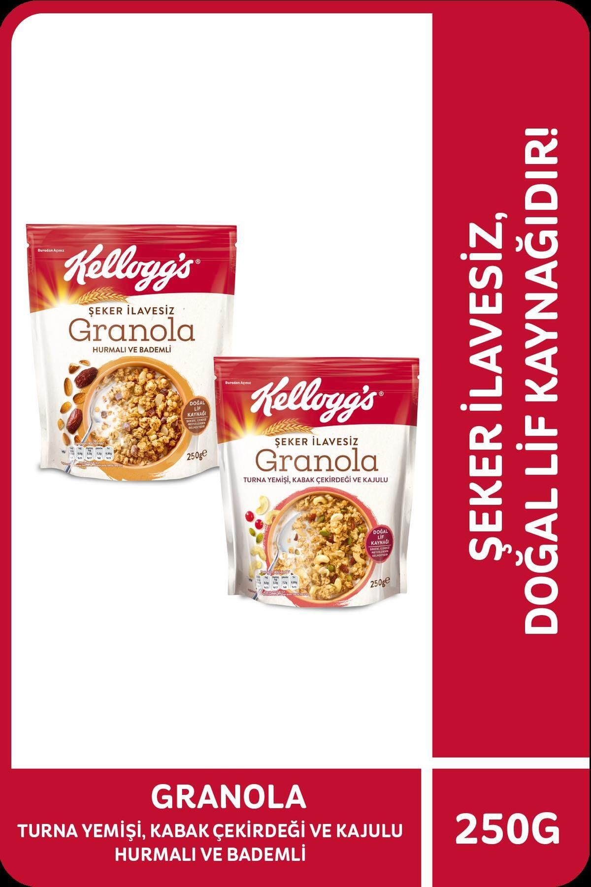 Kellogg's Şeker Ilavesiz Granola Paketi, Turna Yemişi, Kabak Çekirdeği Ve Kajulu & Hurmalı Ve Bademl