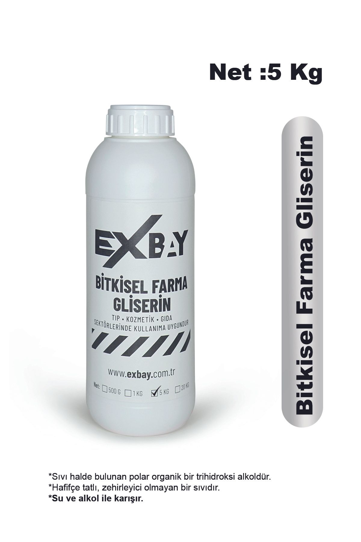 EXBAY | Bitkisel %100 Farma Gliserin 5 KG - Tıp, Kozmetik, Gıda Sektörüne Uygun