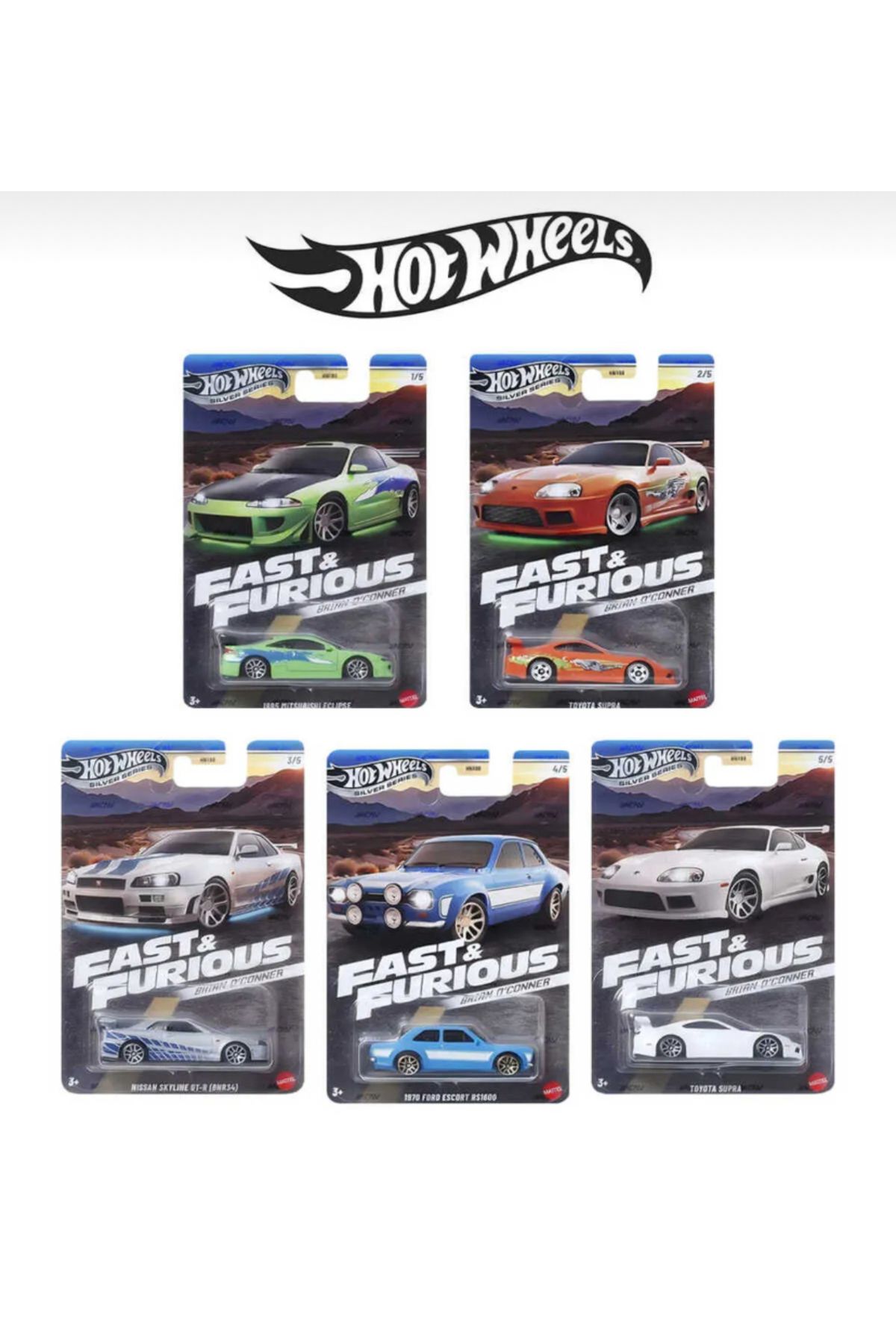 Hotwhells Hotwheels Fast And Furious 5’li Silver Series